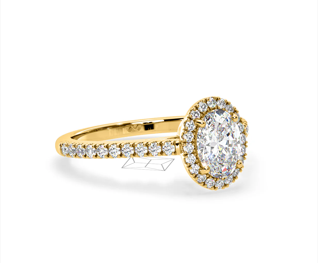 Georgina Lab Oval Diamond Halo Engagement Ring 18K Gold 1.55ct F/VS1 - Image 159