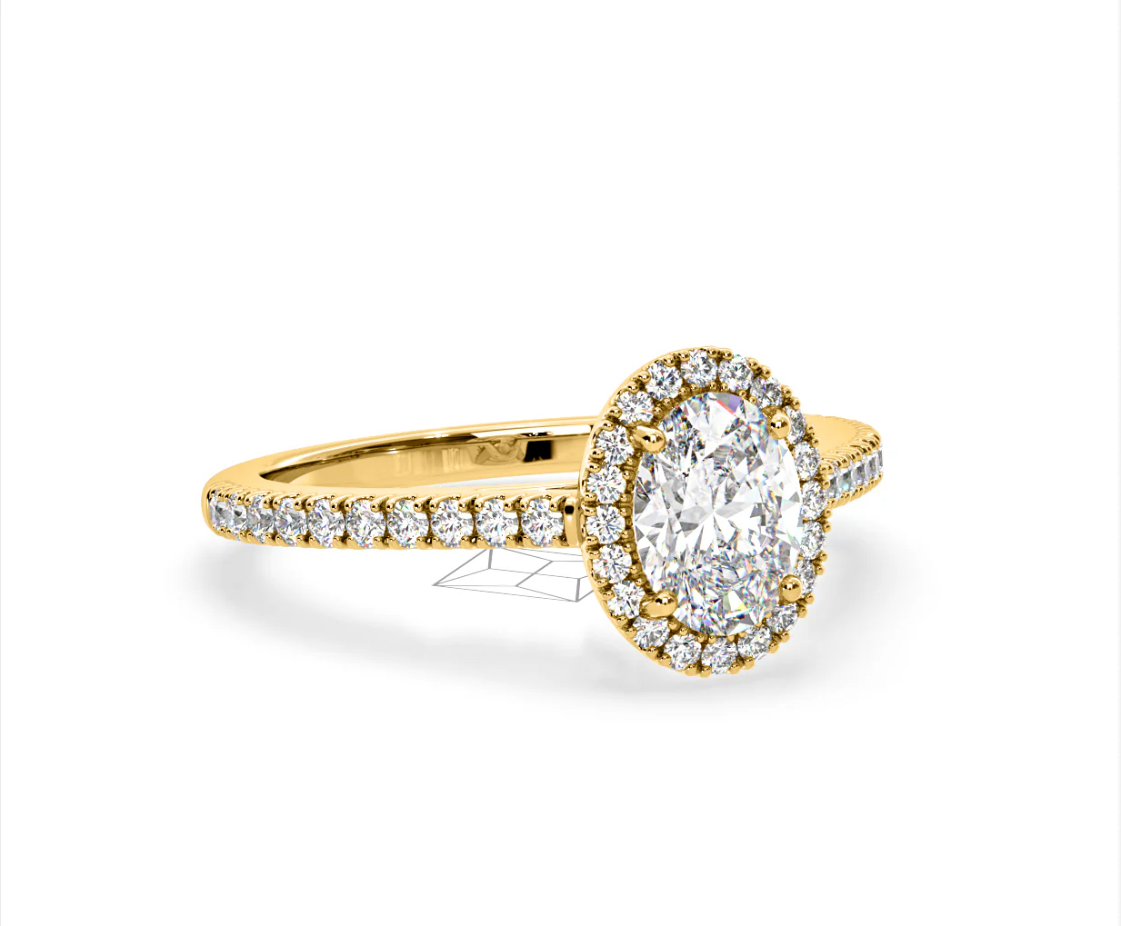Georgina Lab Oval Diamond Halo Engagement Ring 18K Gold 1.55ct F/VS1 - Image 161