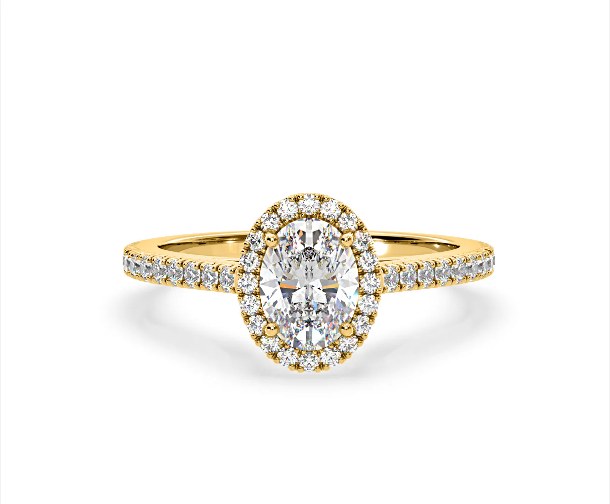 Georgina Lab Oval Diamond Halo Engagement Ring 18K Gold 1.55ct F/VS1 - Image 166