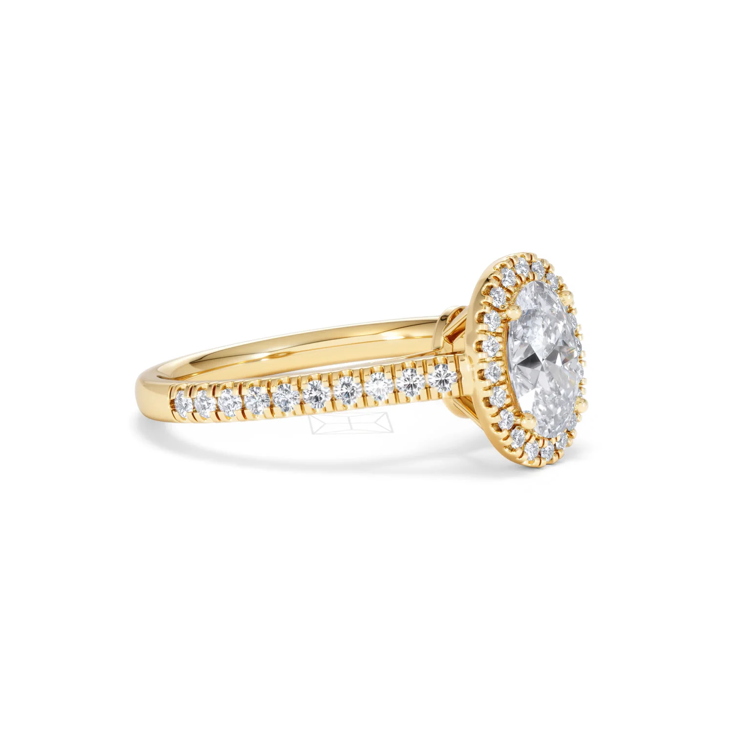 Georgina Lab Oval Diamond Halo Engagement Ring 18K Gold 1.55ct F/VS1 - Image 22