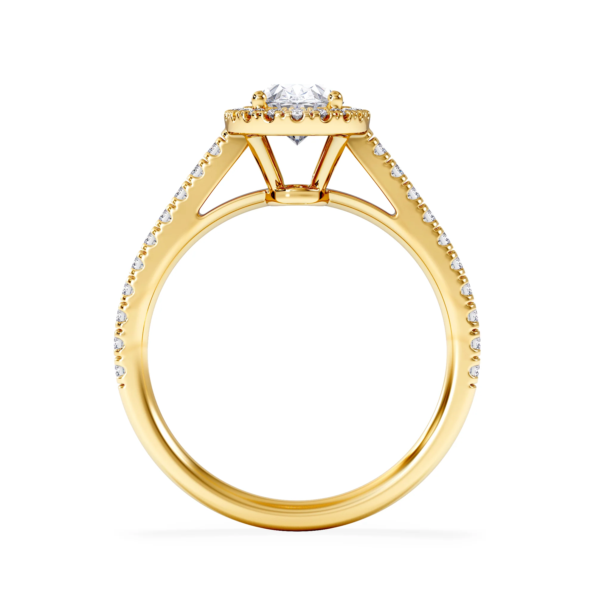 Georgina Lab Oval Diamond Halo Engagement Ring 18K Gold 1.55ct F/VS1 - Image 3