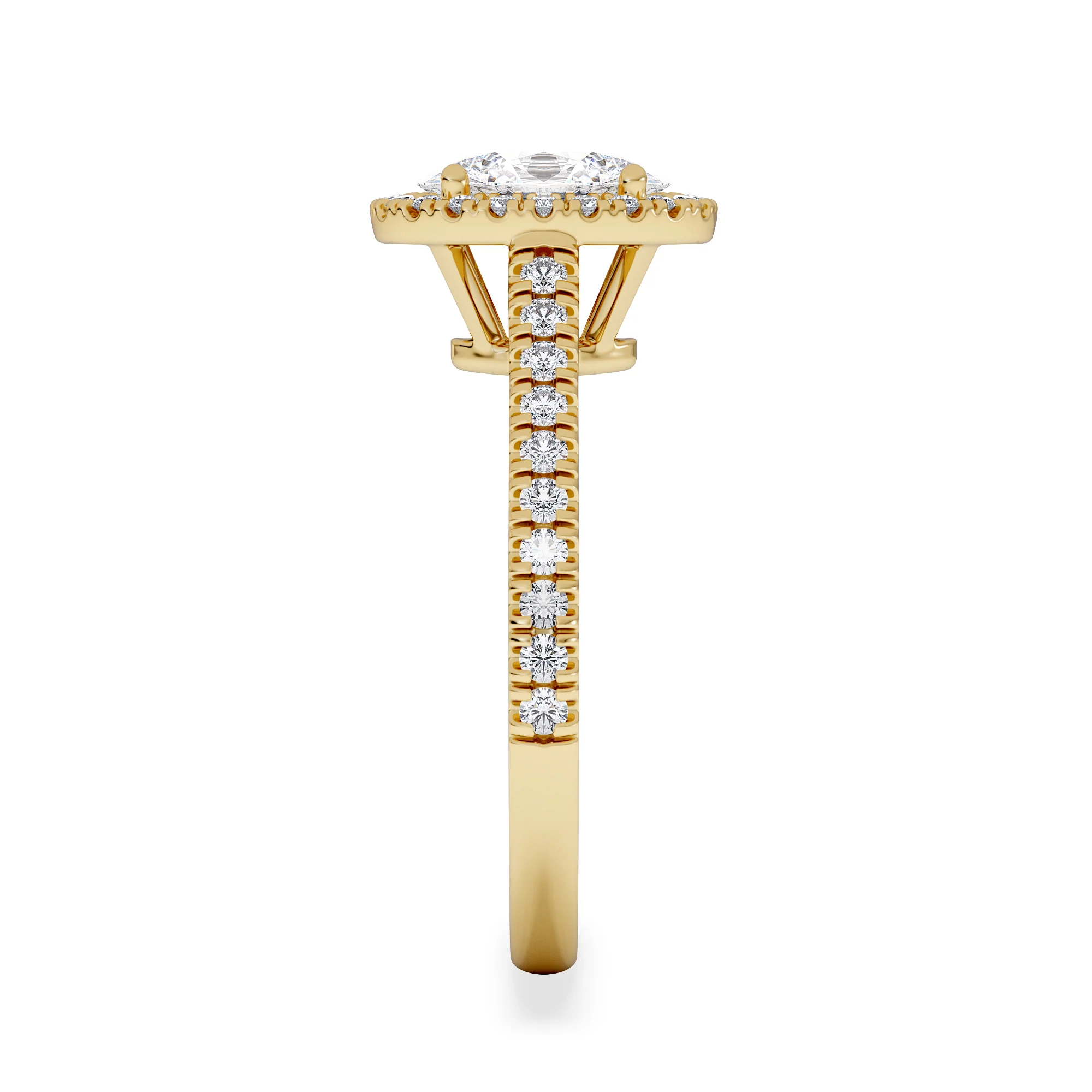 Georgina Lab Oval Diamond Halo Engagement Ring 18K Gold 1.55ct F/VS1 - Image 5