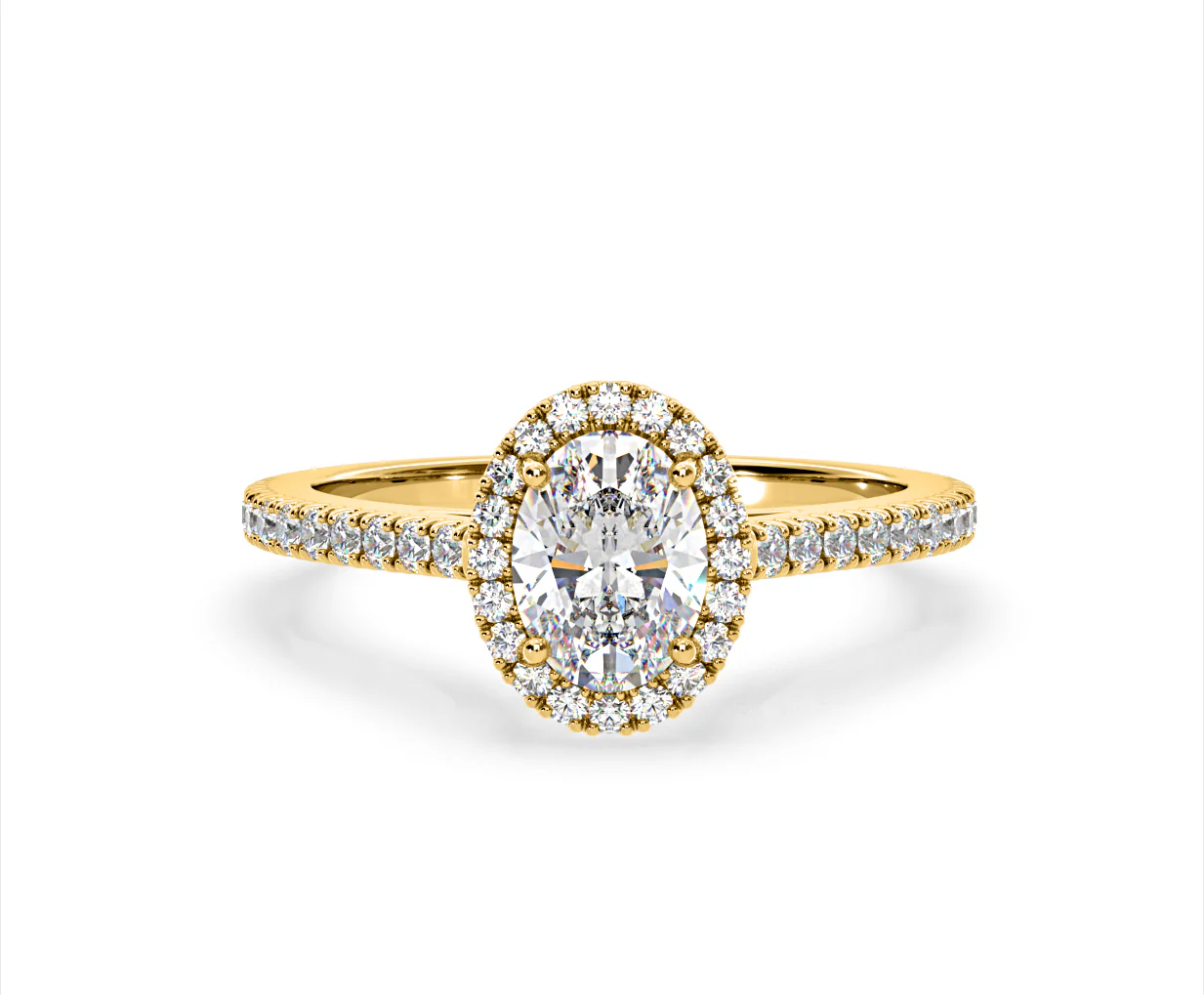 Georgina Lab Oval Diamond Halo Engagement Ring 18K Gold 1.55ct F/VS1 - Image 7