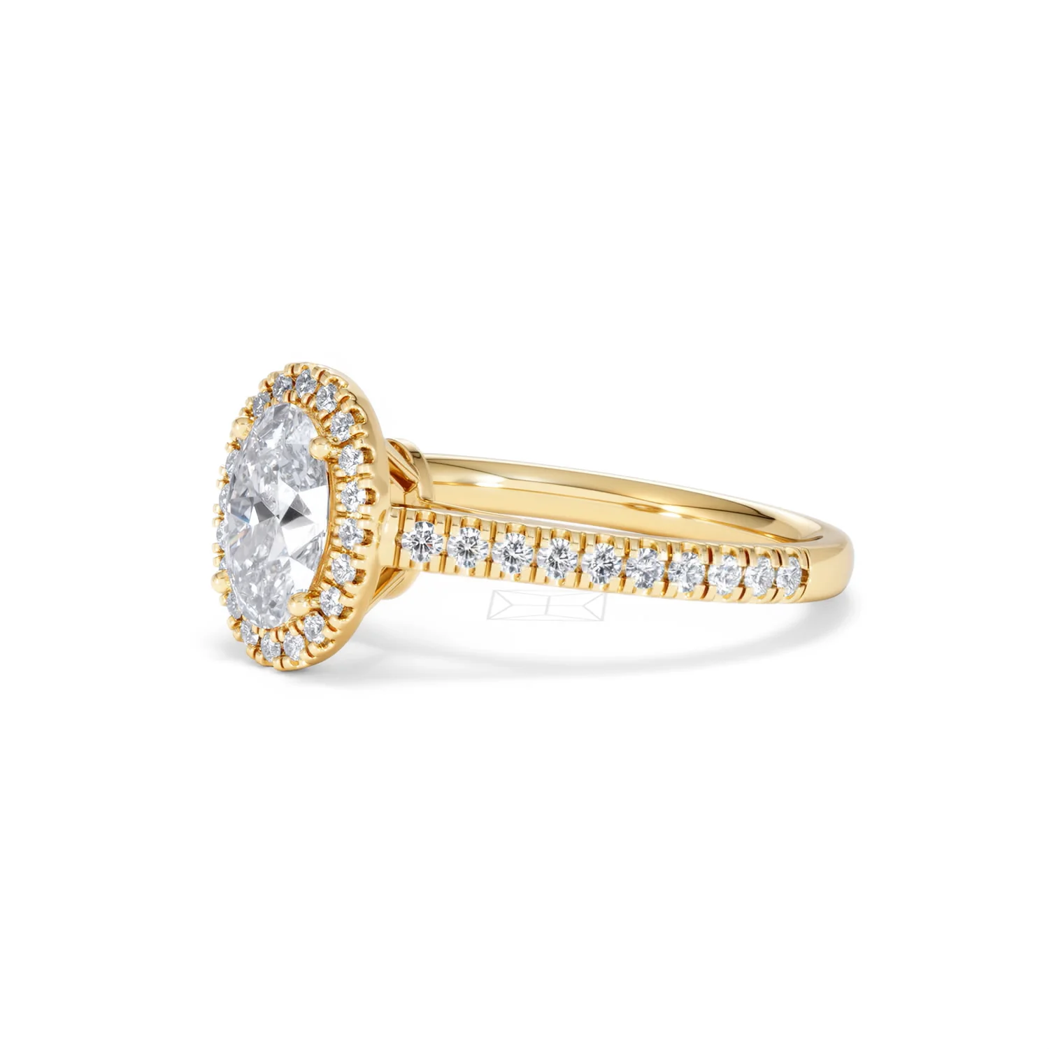 Georgina Lab Oval Diamond Halo Engagement Ring 18K Gold 1.55ct F/VS1 - Image 80