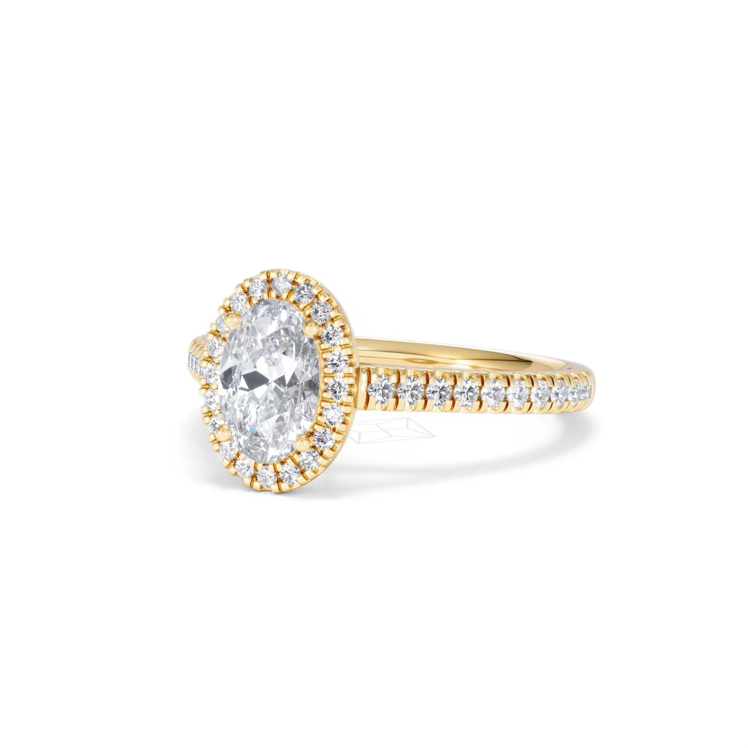 Georgina Lab Oval Diamond Halo Engagement Ring 18K Gold 1.55ct F/VS1 - Image 85