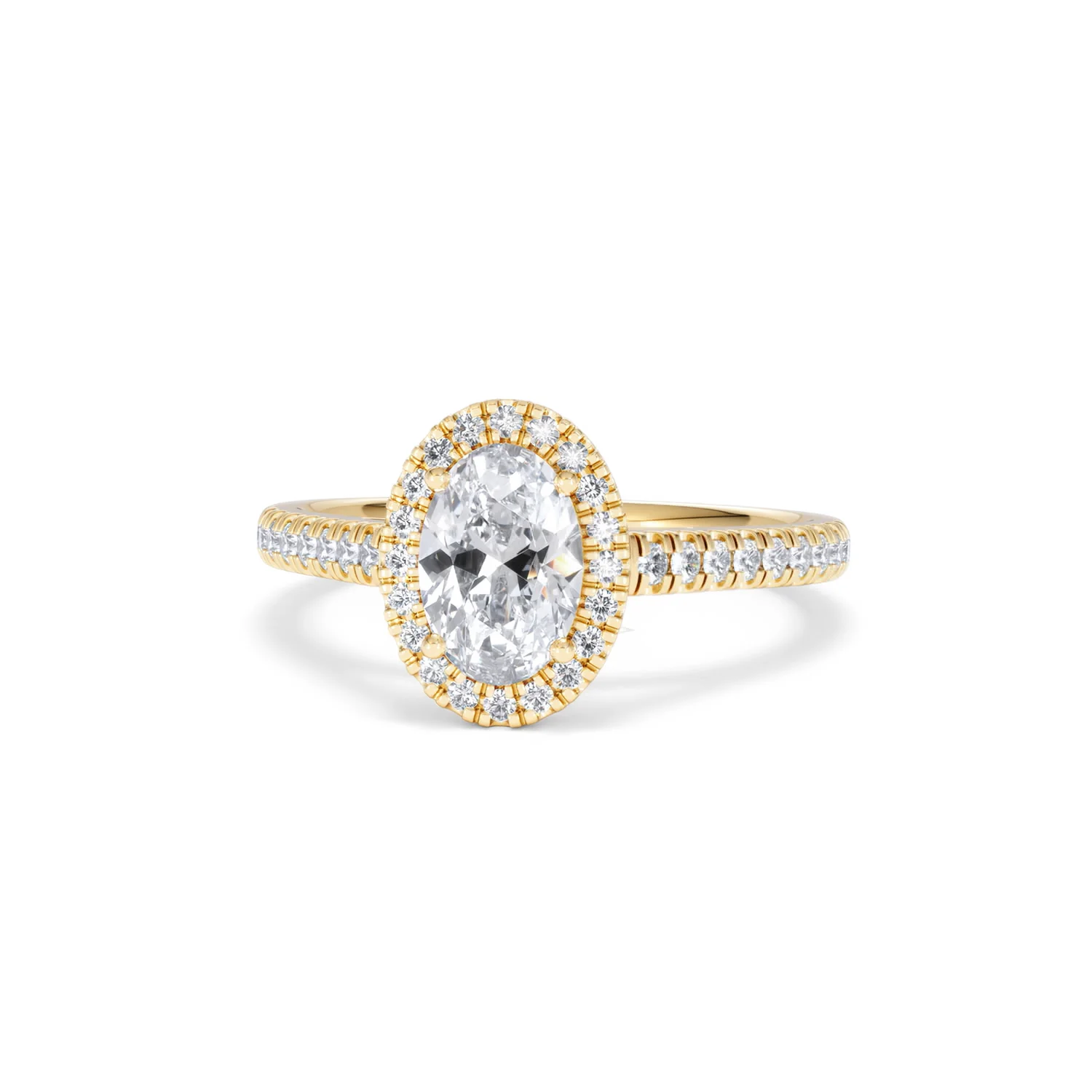 Georgina Lab Oval Diamond Halo Engagement Ring 18K Gold 1.55ct F/VS1 - Image 89