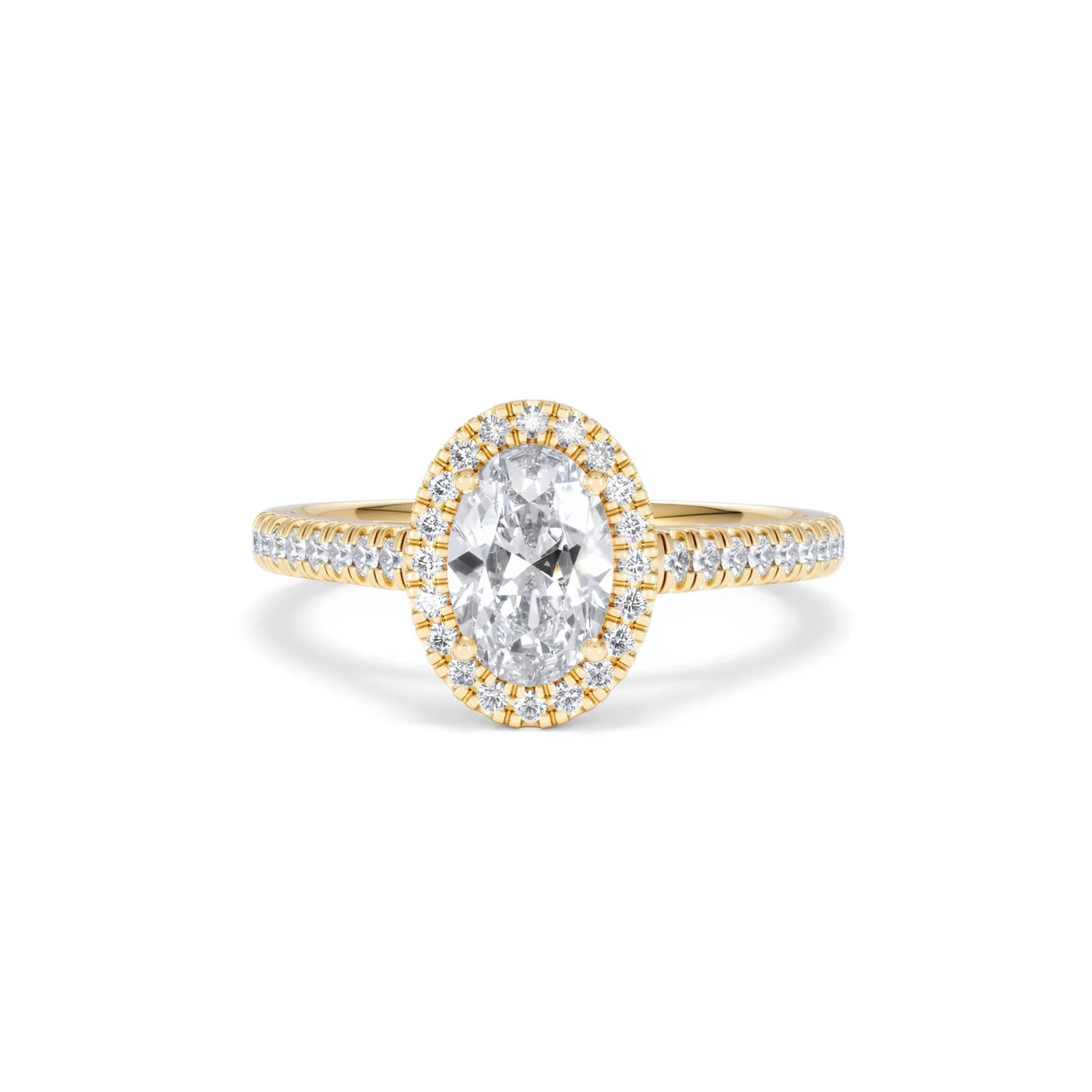 Georgina Lab Oval Diamond Halo Engagement Ring 18K Gold 1.55ct F/VS1 - Image 90