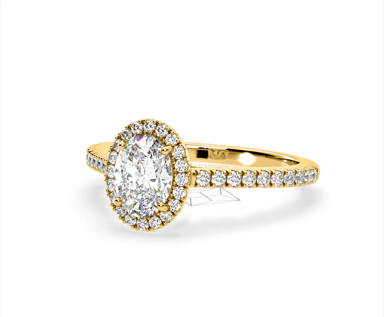 Georgina Lab Oval Diamond Halo Engagement Ring 18K Gold 1.55ct F/VS1 - Image 92