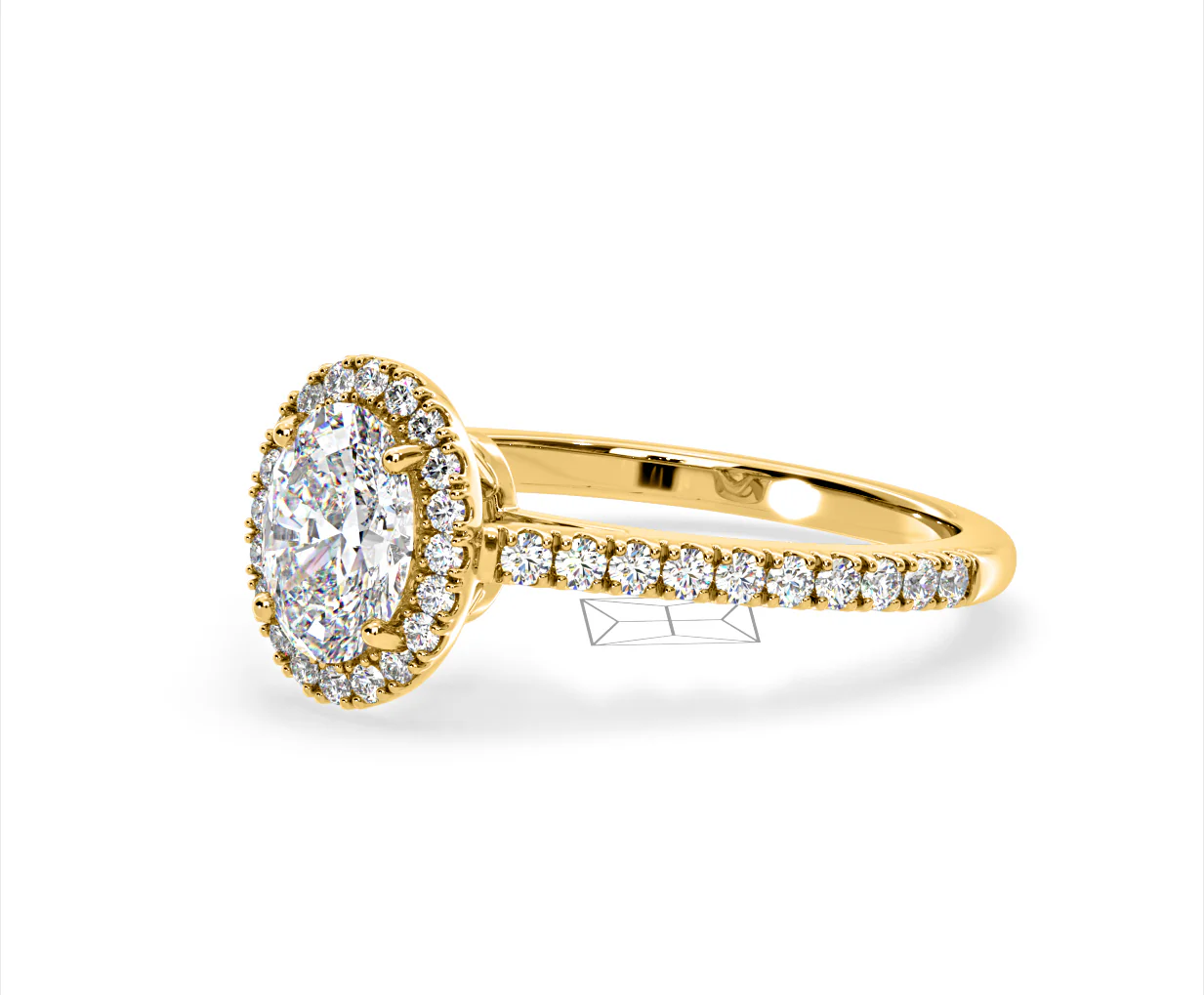 Georgina Lab Oval Diamond Halo Engagement Ring 18K Gold 1.55ct F/VS1 - Image 96