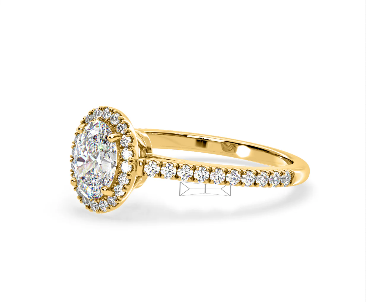 Georgina Lab Oval Diamond Halo Engagement Ring 18K Gold 1.55ct F/VS1 - Image 97