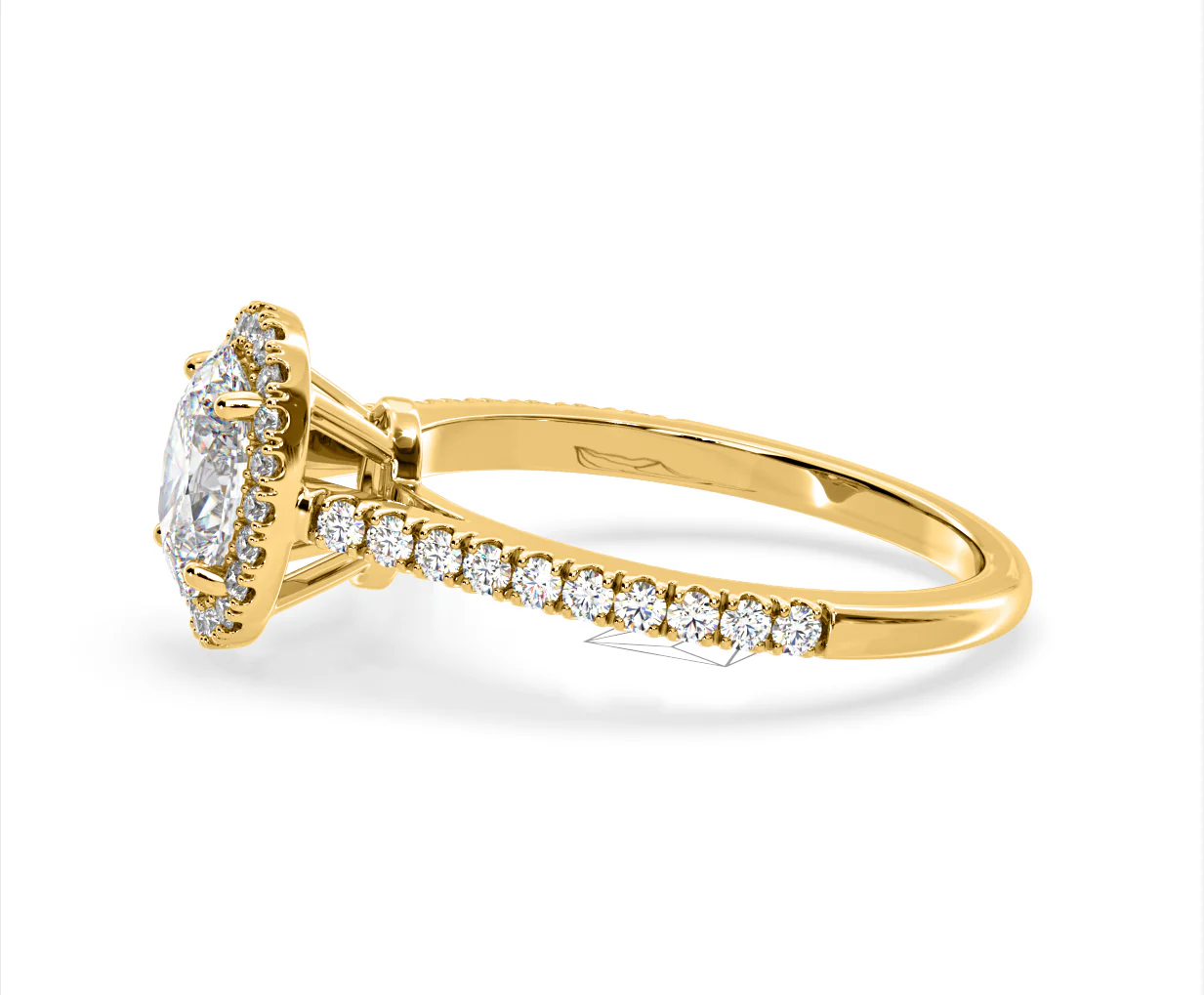 Georgina Lab Oval Diamond Halo Engagement Ring 18K Gold 2.05ct F/VS1 - Image 104