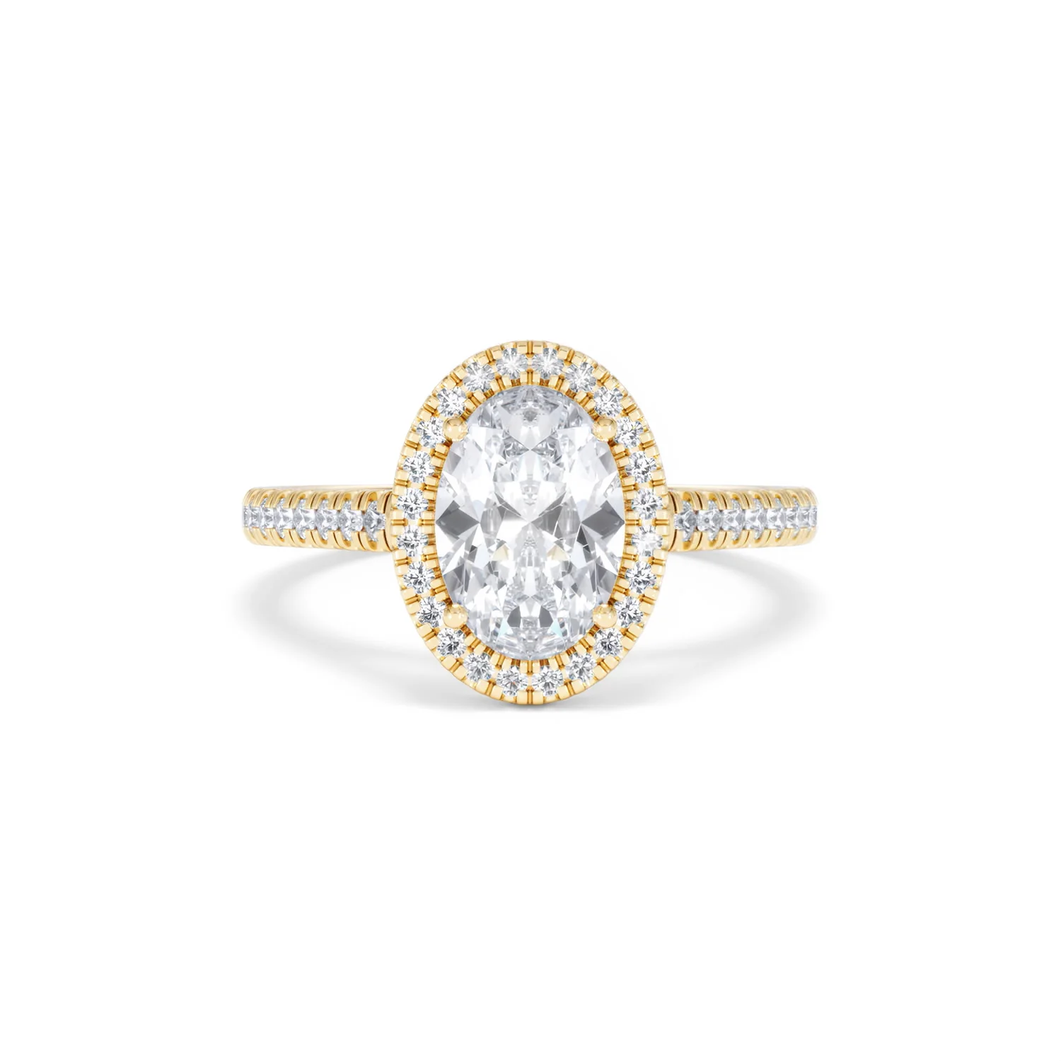Georgina Lab Oval Diamond Halo Engagement Ring 18K Gold 2.05ct F/VS1 - Image 11