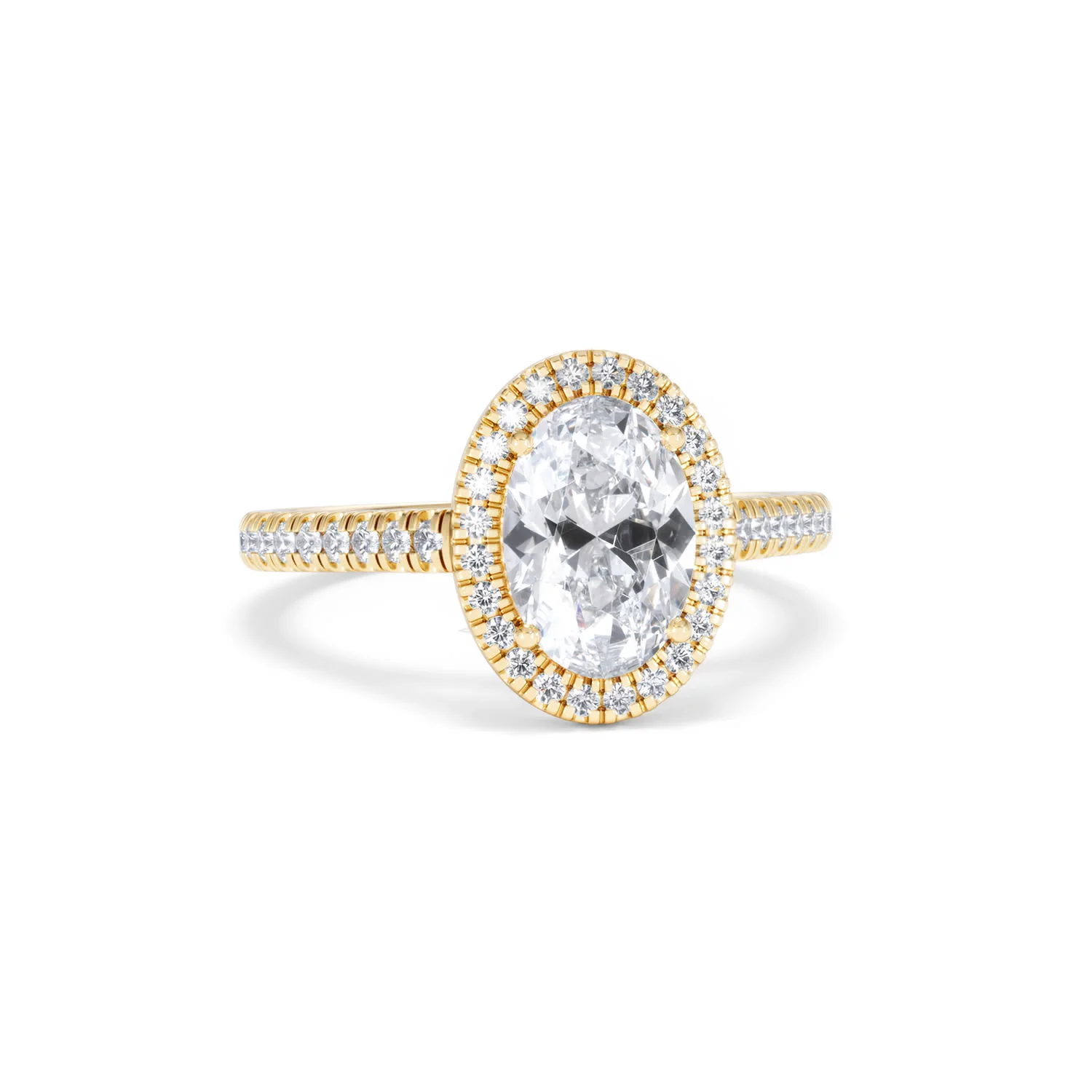 Georgina Lab Oval Diamond Halo Engagement Ring 18K Gold 2.05ct F/VS1 - Image 13