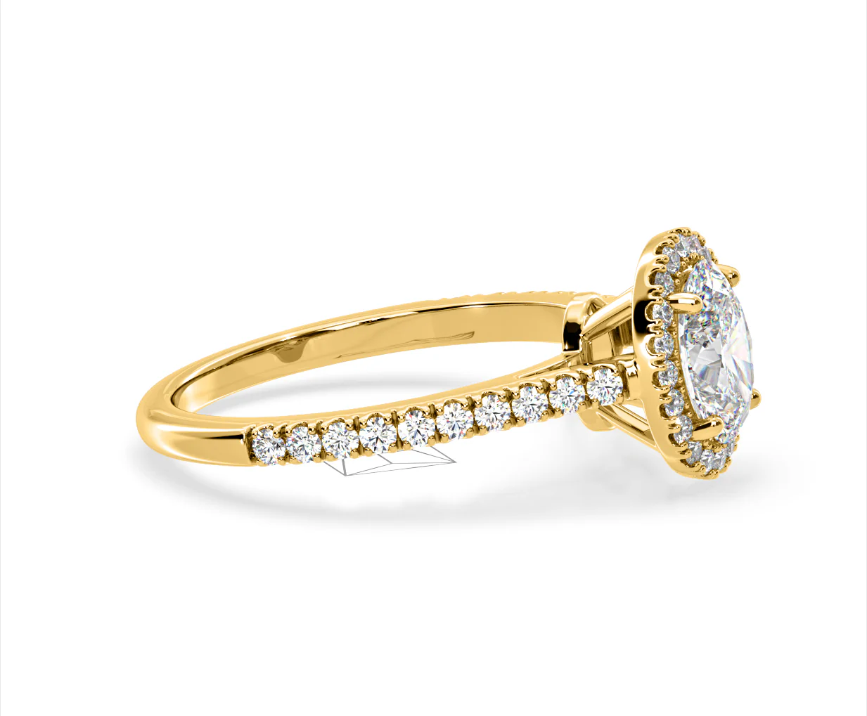 Georgina Lab Oval Diamond Halo Engagement Ring 18K Gold 2.05ct F/VS1 - Image 151