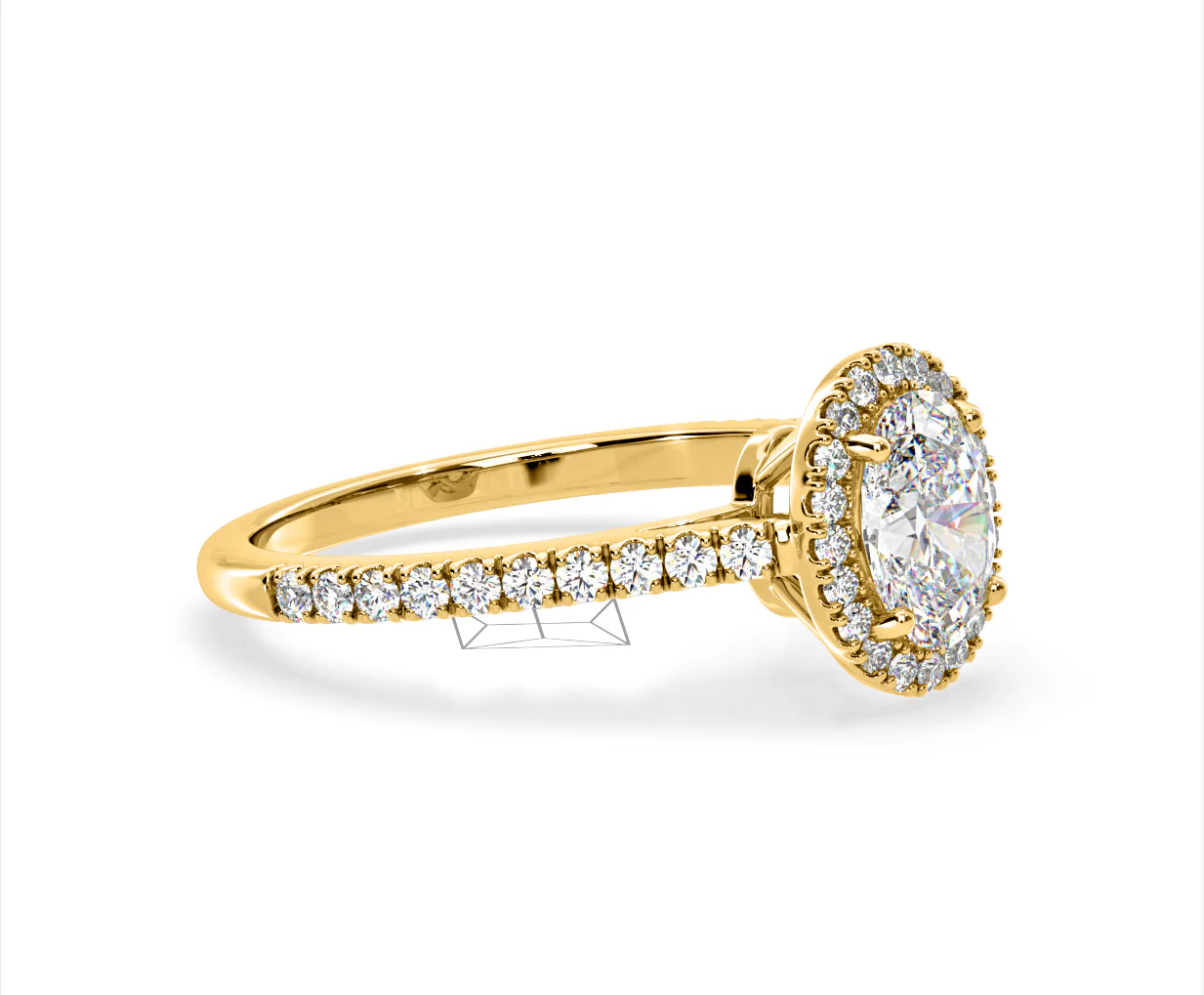 Georgina Lab Oval Diamond Halo Engagement Ring 18K Gold 2.05ct F/VS1 - Image 155
