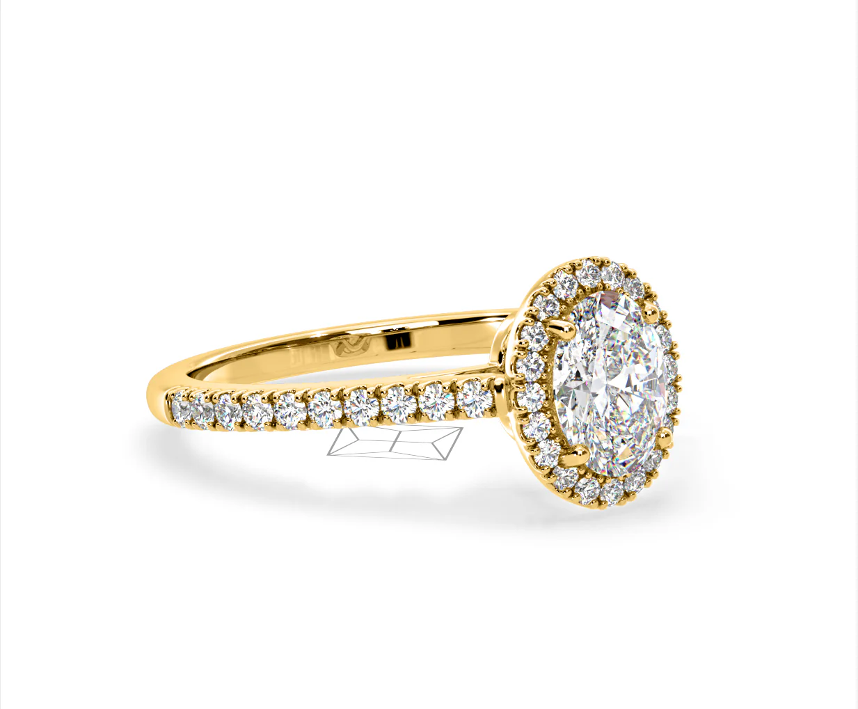 Georgina Lab Oval Diamond Halo Engagement Ring 18K Gold 2.05ct F/VS1 - Image 158