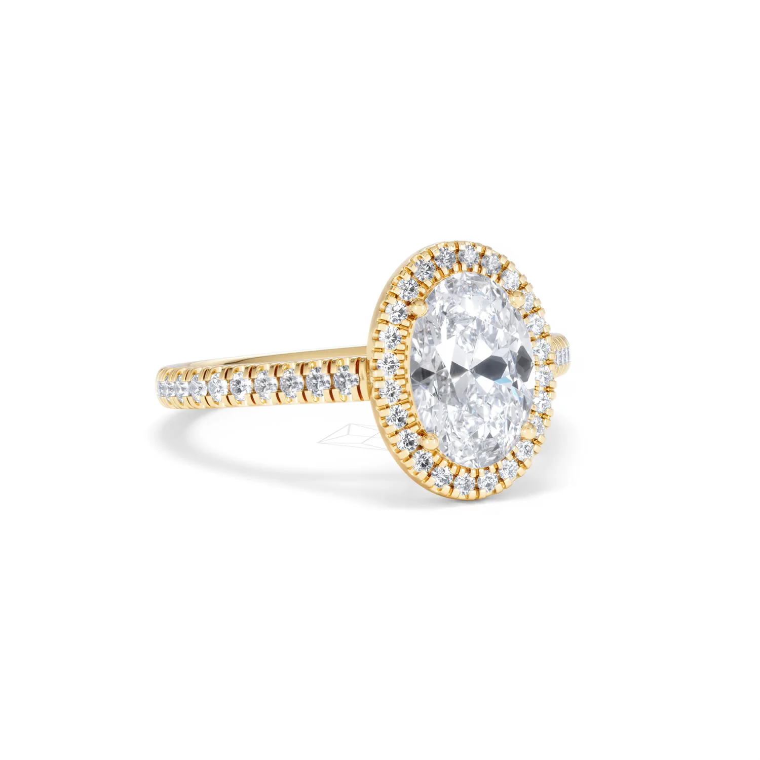 Georgina Lab Oval Diamond Halo Engagement Ring 18K Gold 2.05ct F/VS1 - Image 16