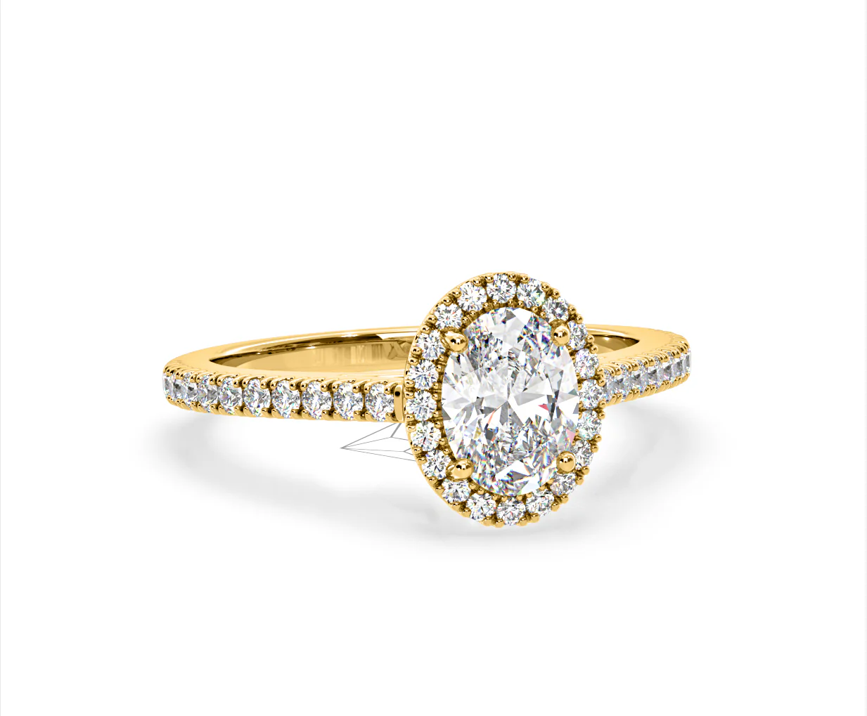 Georgina Lab Oval Diamond Halo Engagement Ring 18K Gold 2.05ct F/VS1 - Image 163
