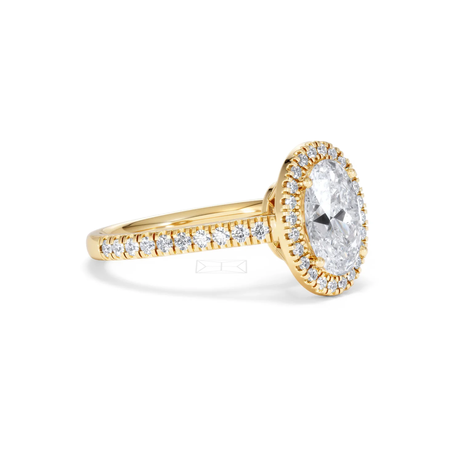 Georgina Lab Oval Diamond Halo Engagement Ring 18K Gold 2.05ct F/VS1 - Image 21