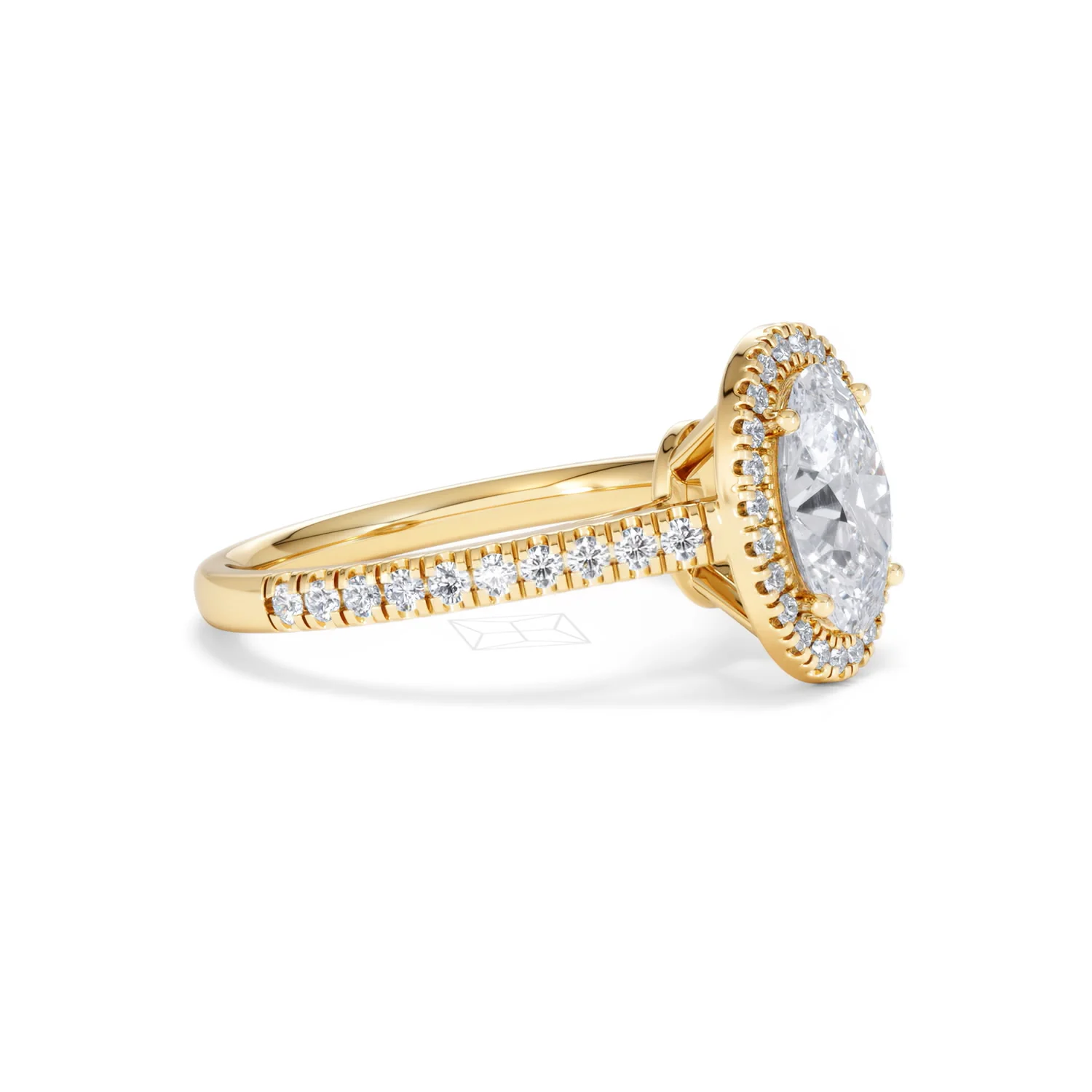 Georgina Lab Oval Diamond Halo Engagement Ring 18K Gold 2.05ct F/VS1 - Image 24