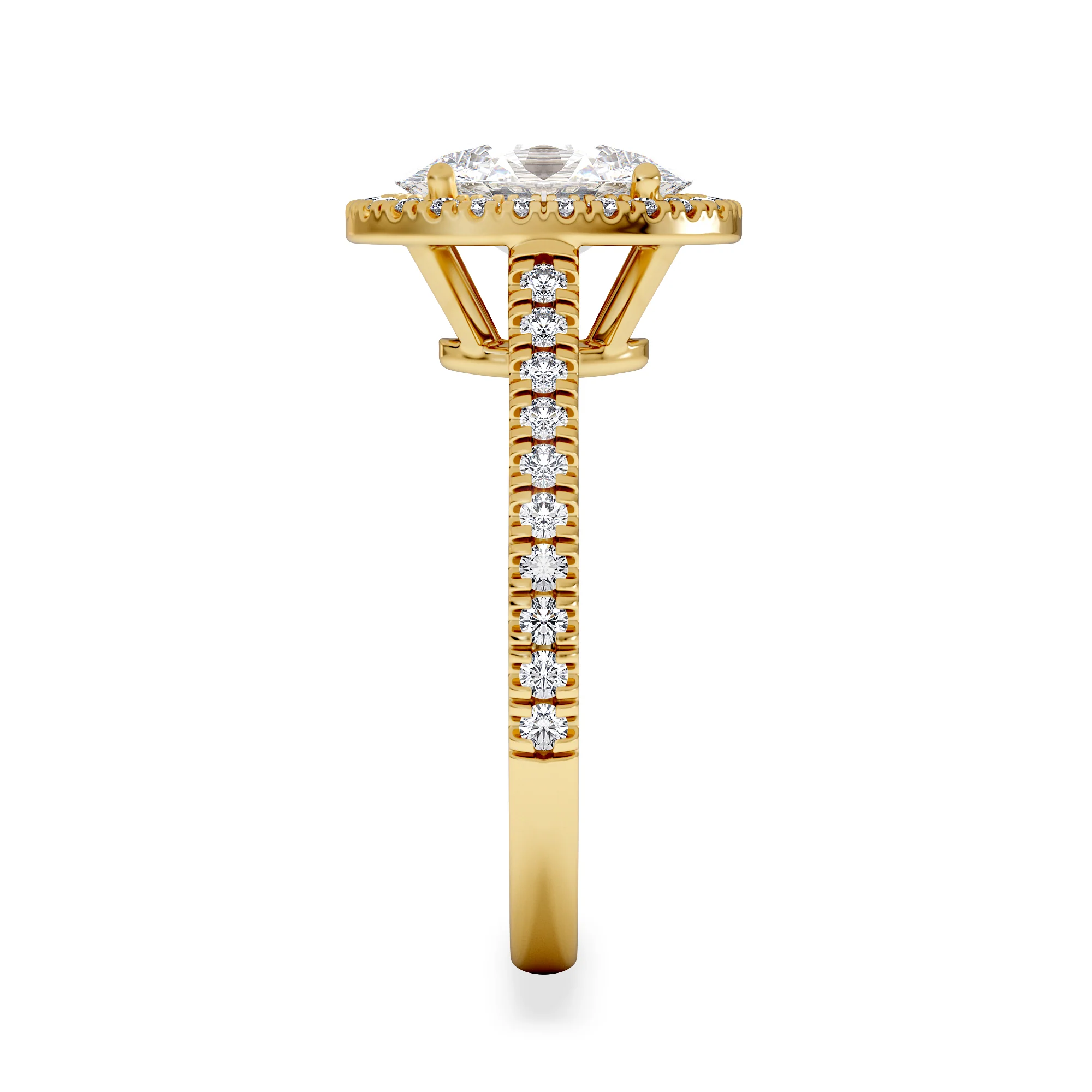 Georgina Lab Oval Diamond Halo Engagement Ring 18K Gold 2.05ct F/VS1 - Image 5