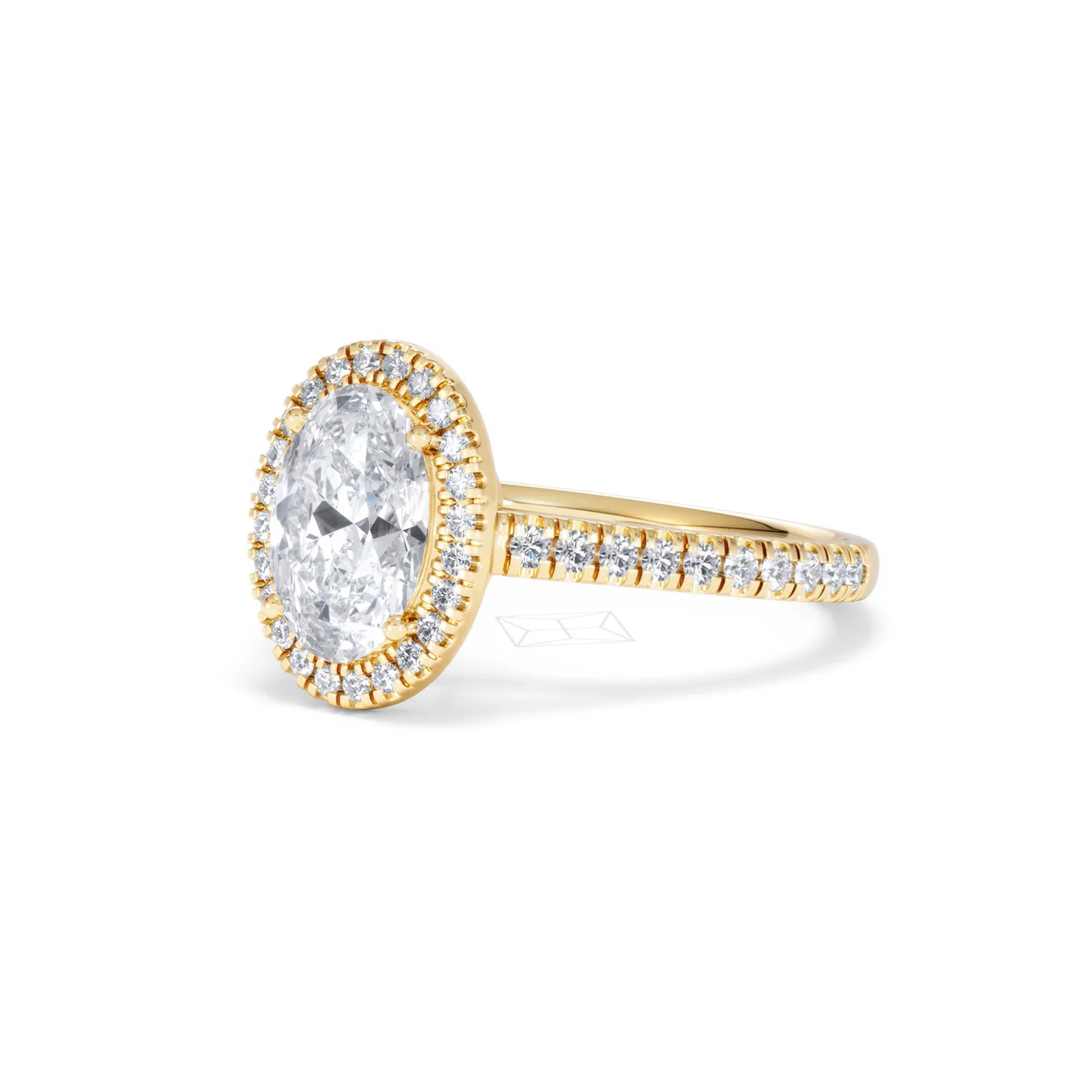Georgina Lab Oval Diamond Halo Engagement Ring 18K Gold 2.05ct F/VS1 - Image 83