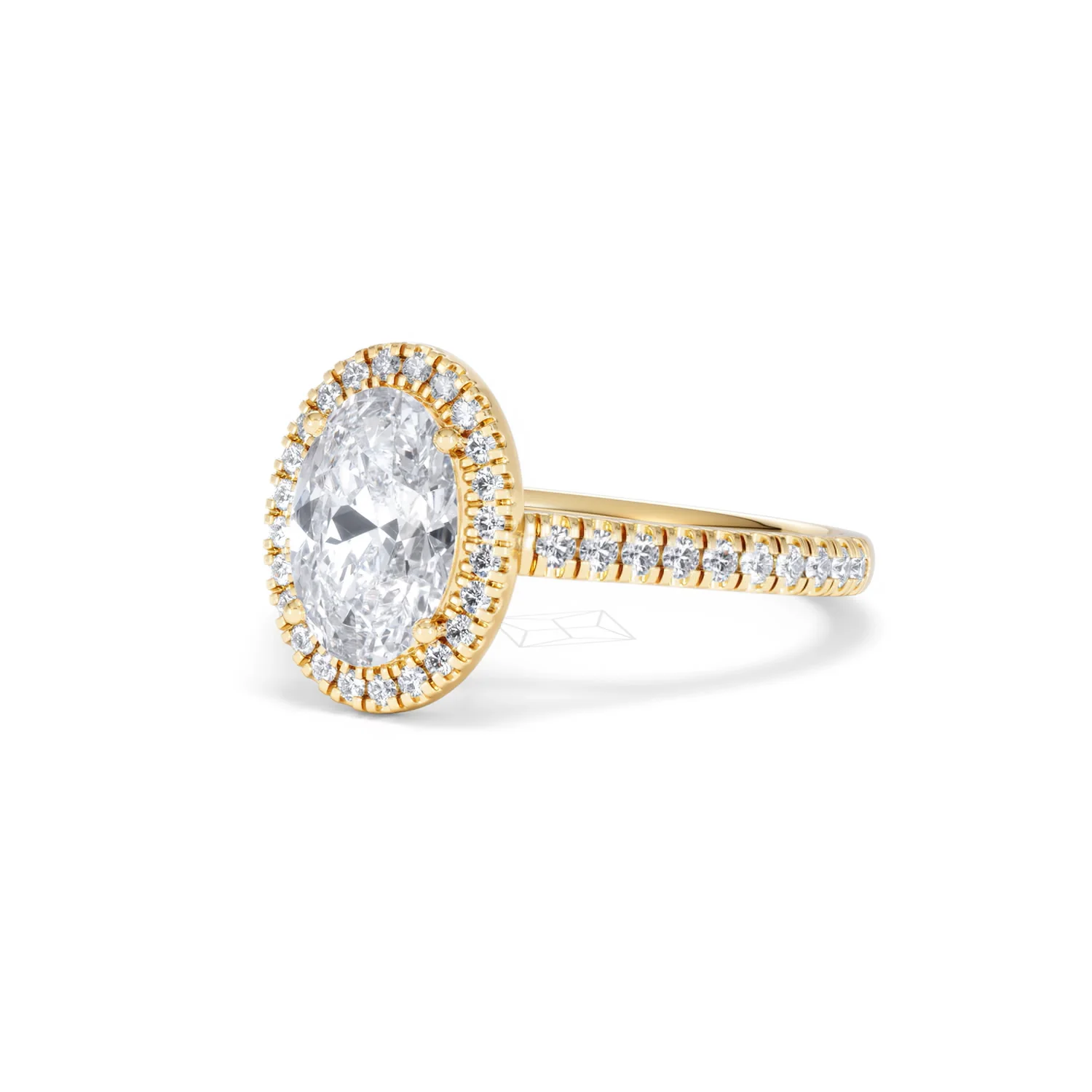 Georgina Lab Oval Diamond Halo Engagement Ring 18K Gold 2.05ct F/VS1 - Image 84