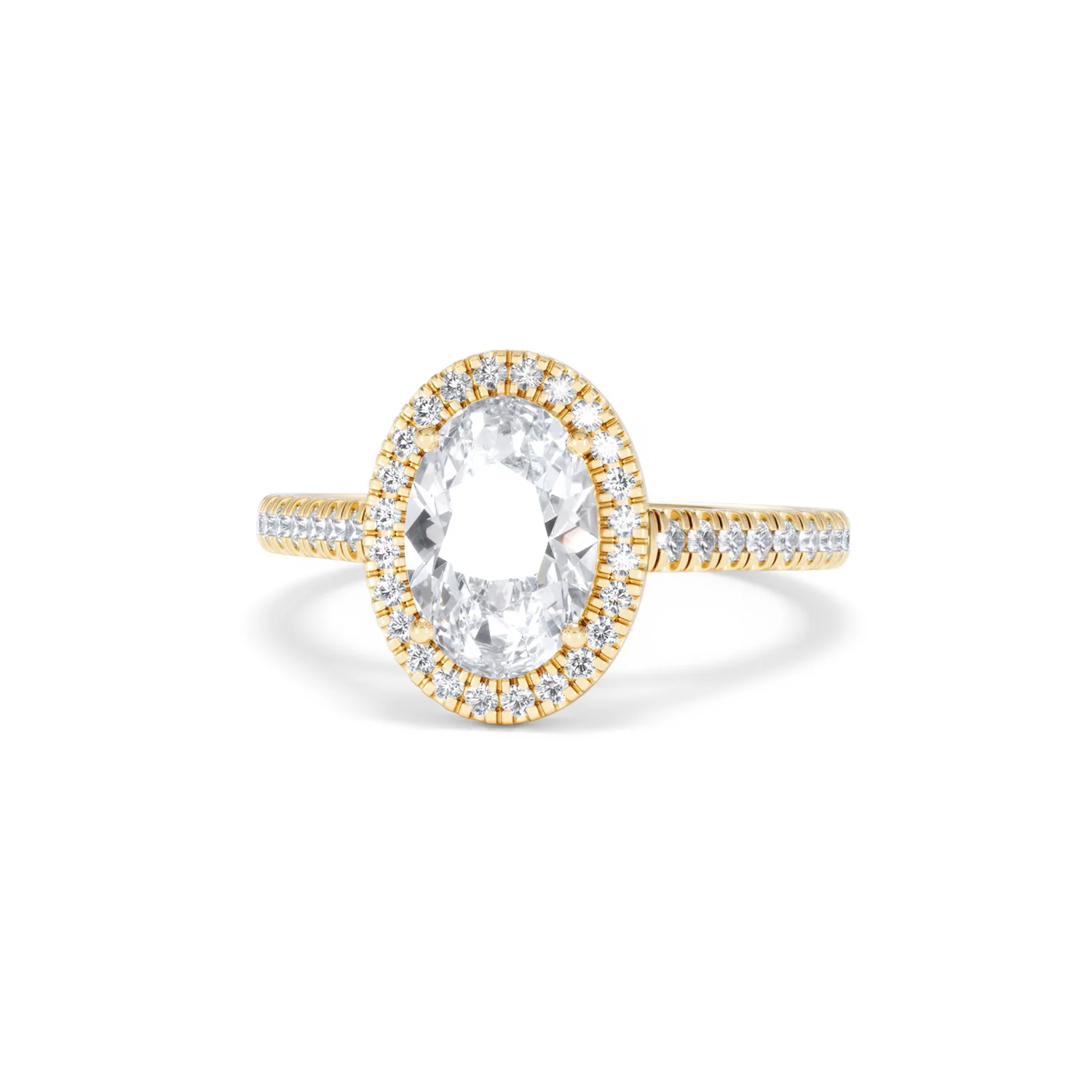 Georgina Lab Oval Diamond Halo Engagement Ring 18K Gold 2.05ct F/VS1 - Image 89
