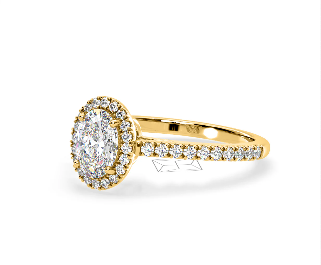 Georgina Lab Oval Diamond Halo Engagement Ring 18K Gold 2.05ct F/VS1 - Image 95