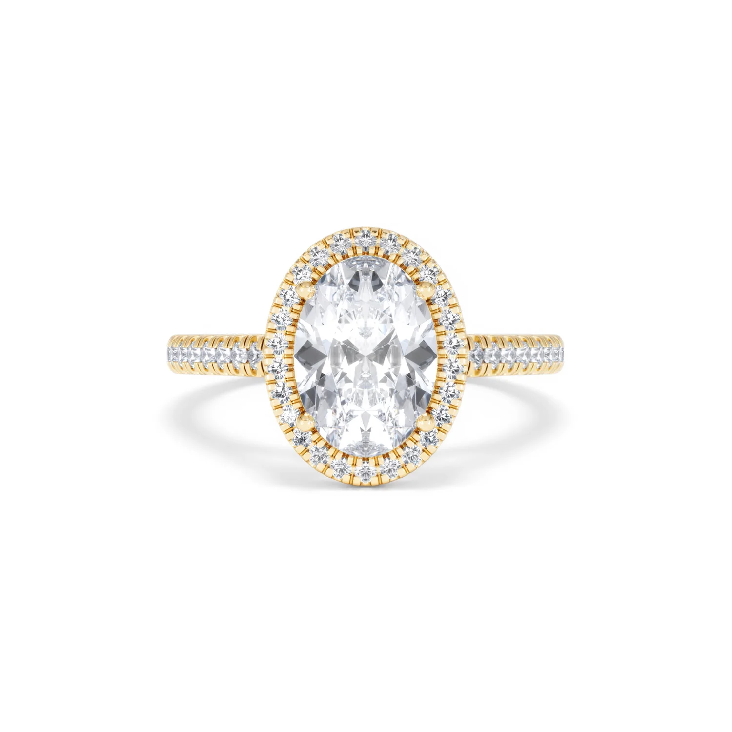 Georgina Lab Oval Diamond Halo Engagement Ring 18K Gold 2.55ct F/VS1 - Image 12