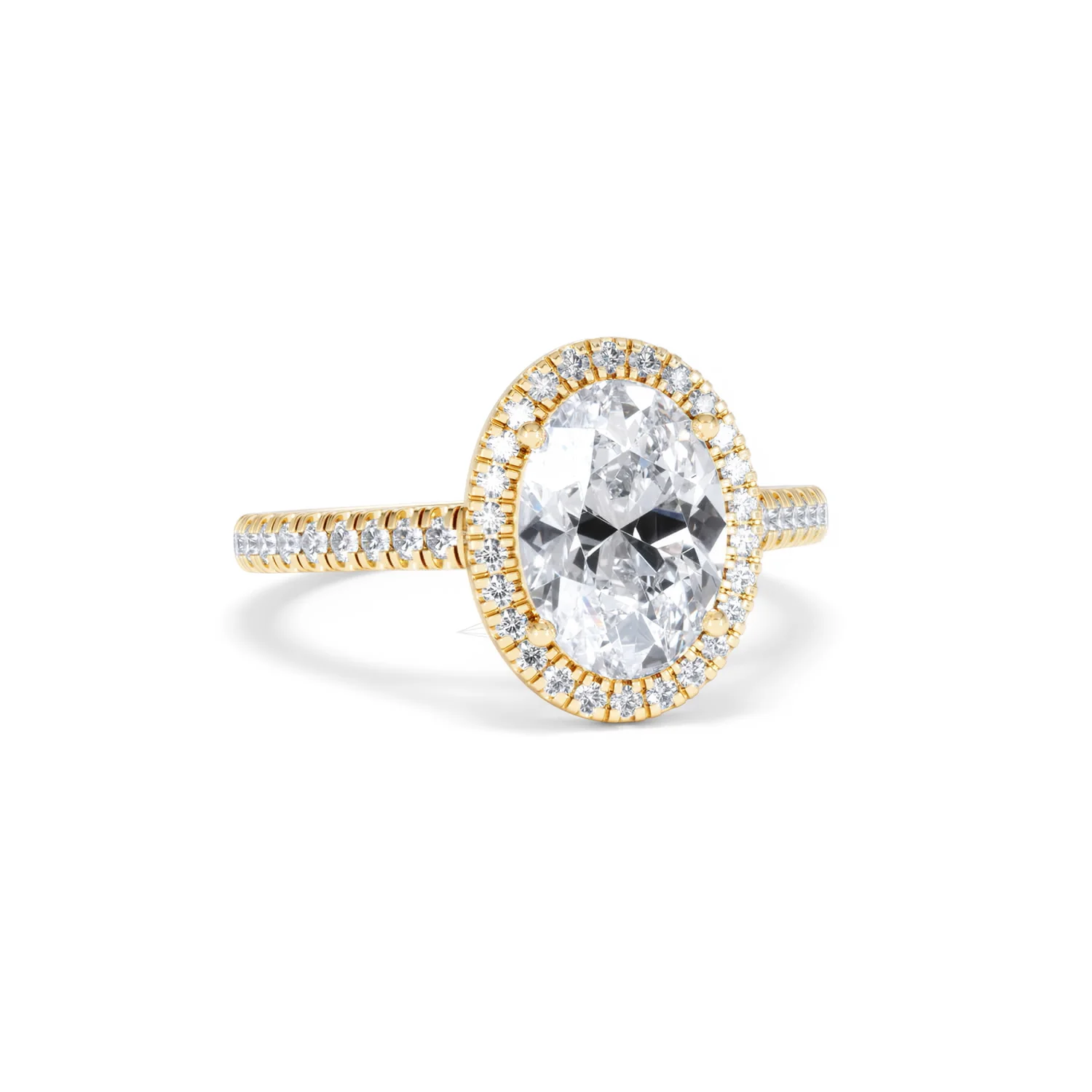 Georgina Lab Oval Diamond Halo Engagement Ring 18K Gold 2.55ct F/VS1 - Image 15