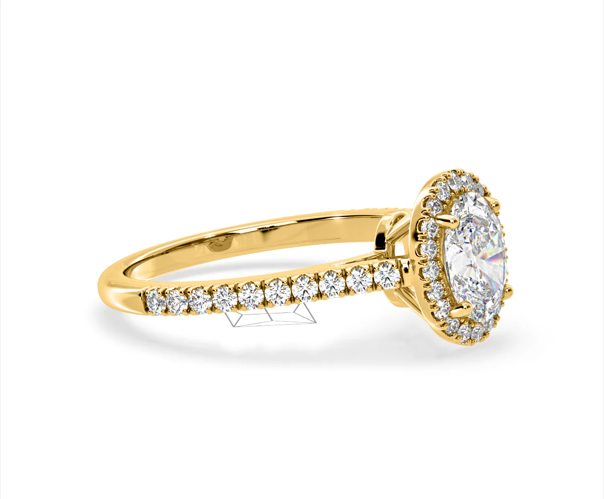 Georgina Lab Oval Diamond Halo Engagement Ring 18K Gold 2.55ct F/VS1 - Image 155