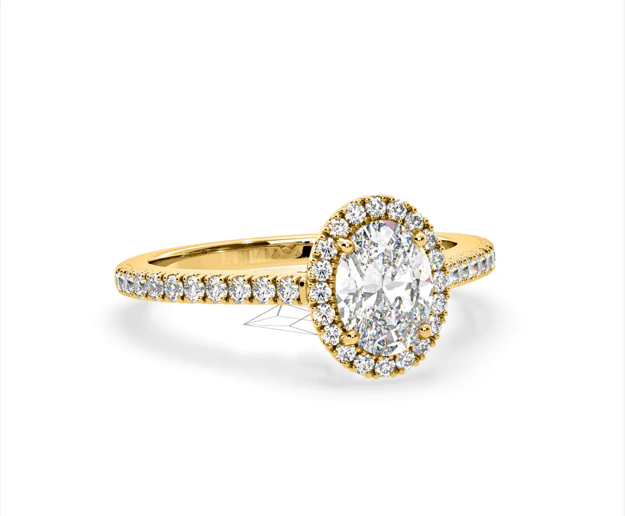 Georgina Lab Oval Diamond Halo Engagement Ring 18K Gold 2.55ct F/VS1 - Image 163
