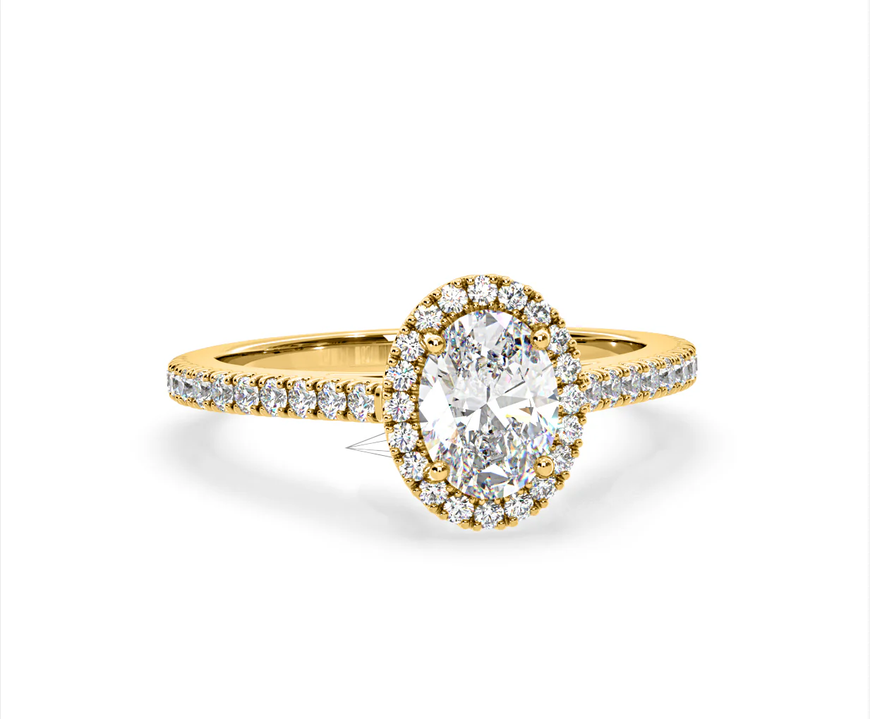 Georgina Lab Oval Diamond Halo Engagement Ring 18K Gold 2.55ct F/VS1 - Image 165
