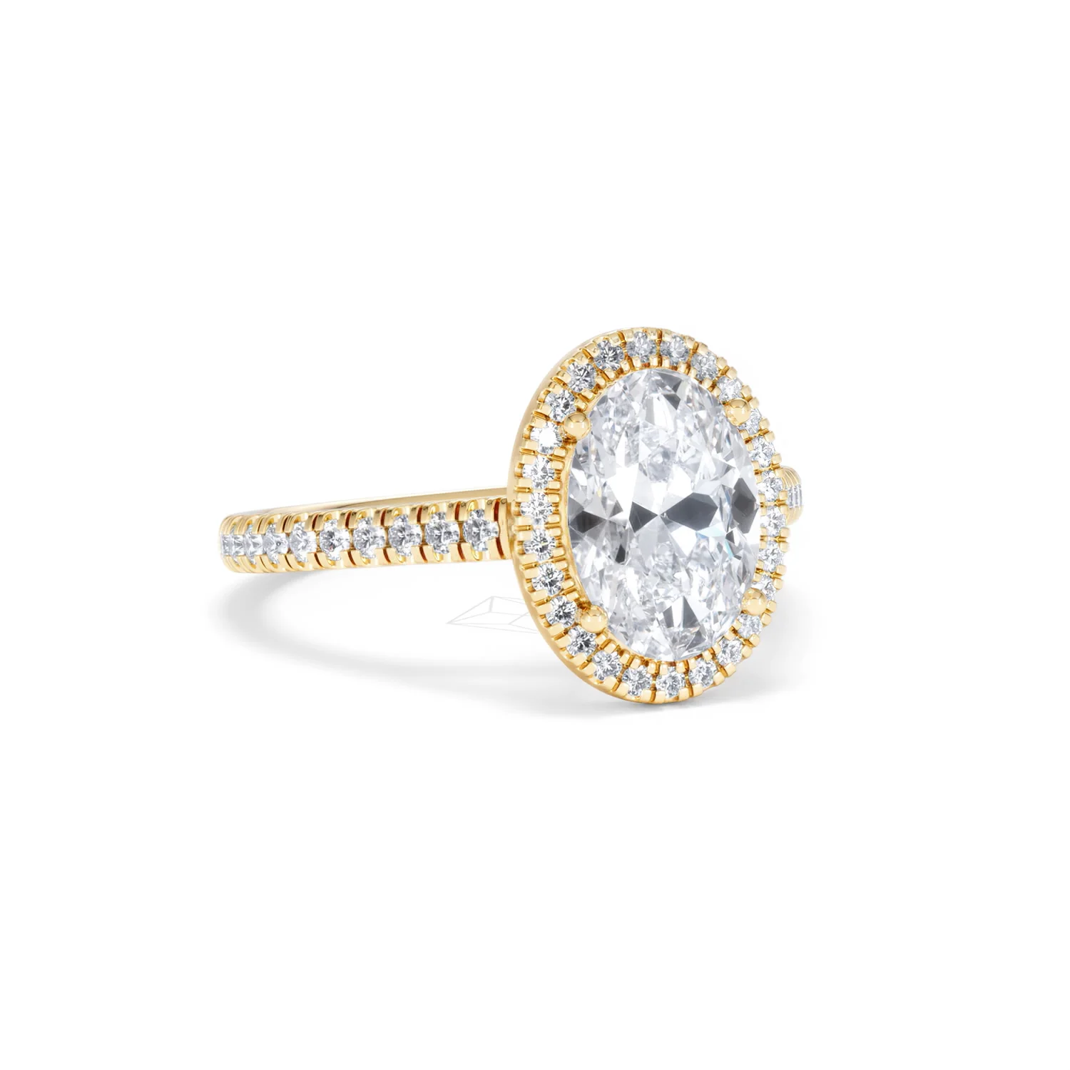 Georgina Lab Oval Diamond Halo Engagement Ring 18K Gold 2.55ct F/VS1 - Image 17
