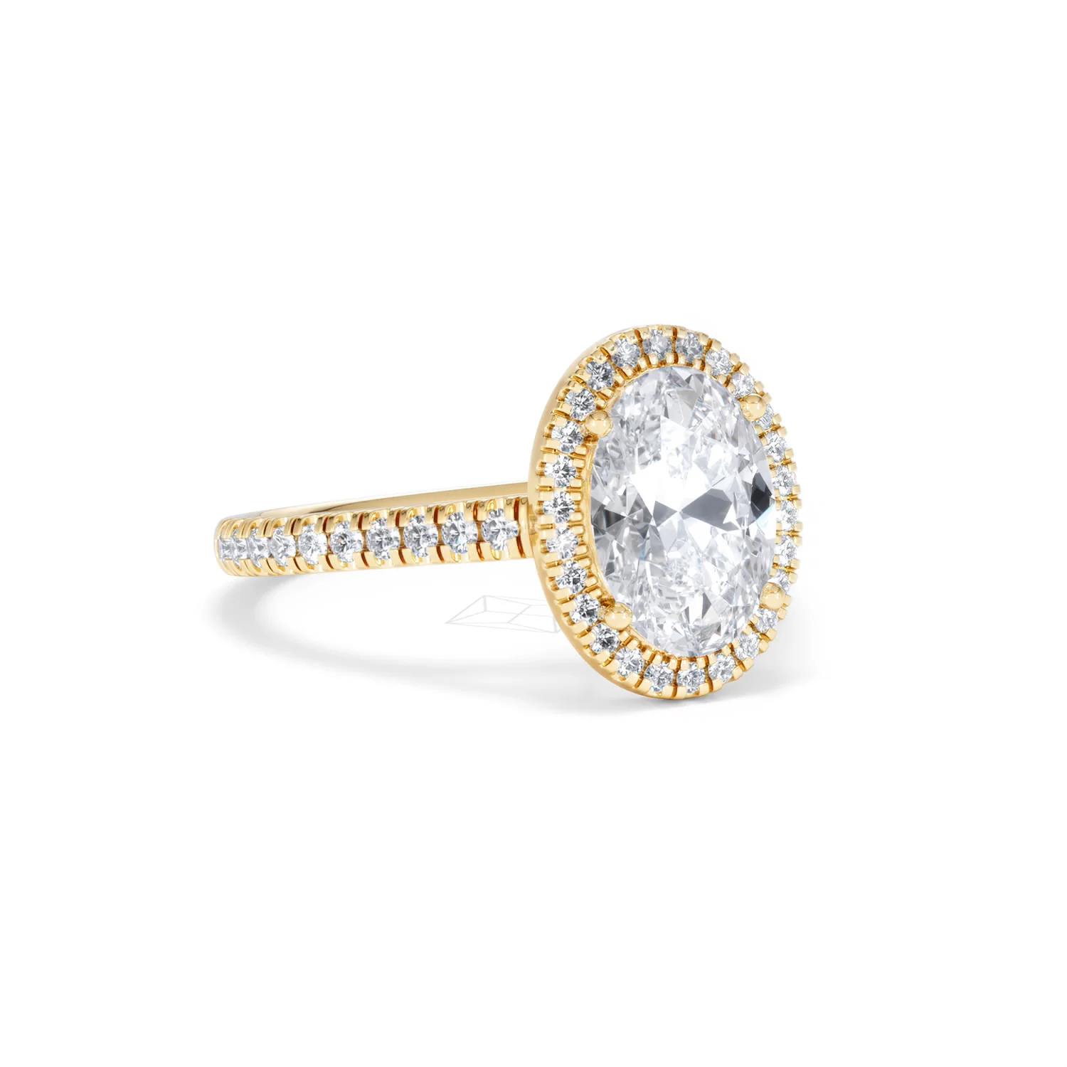 Georgina Lab Oval Diamond Halo Engagement Ring 18K Gold 2.55ct F/VS1 - Image 18