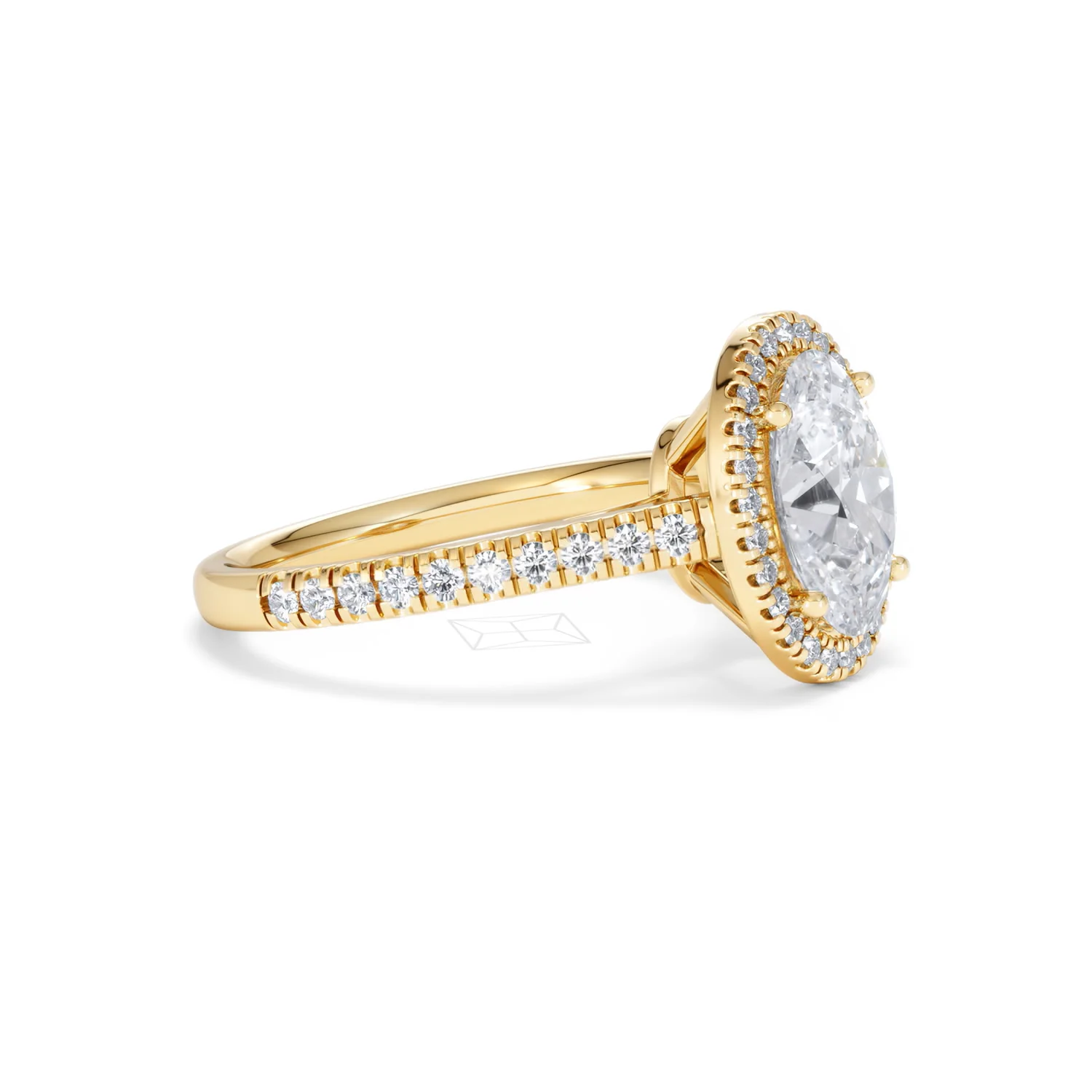 Georgina Lab Oval Diamond Halo Engagement Ring 18K Gold 2.55ct F/VS1 - Image 25