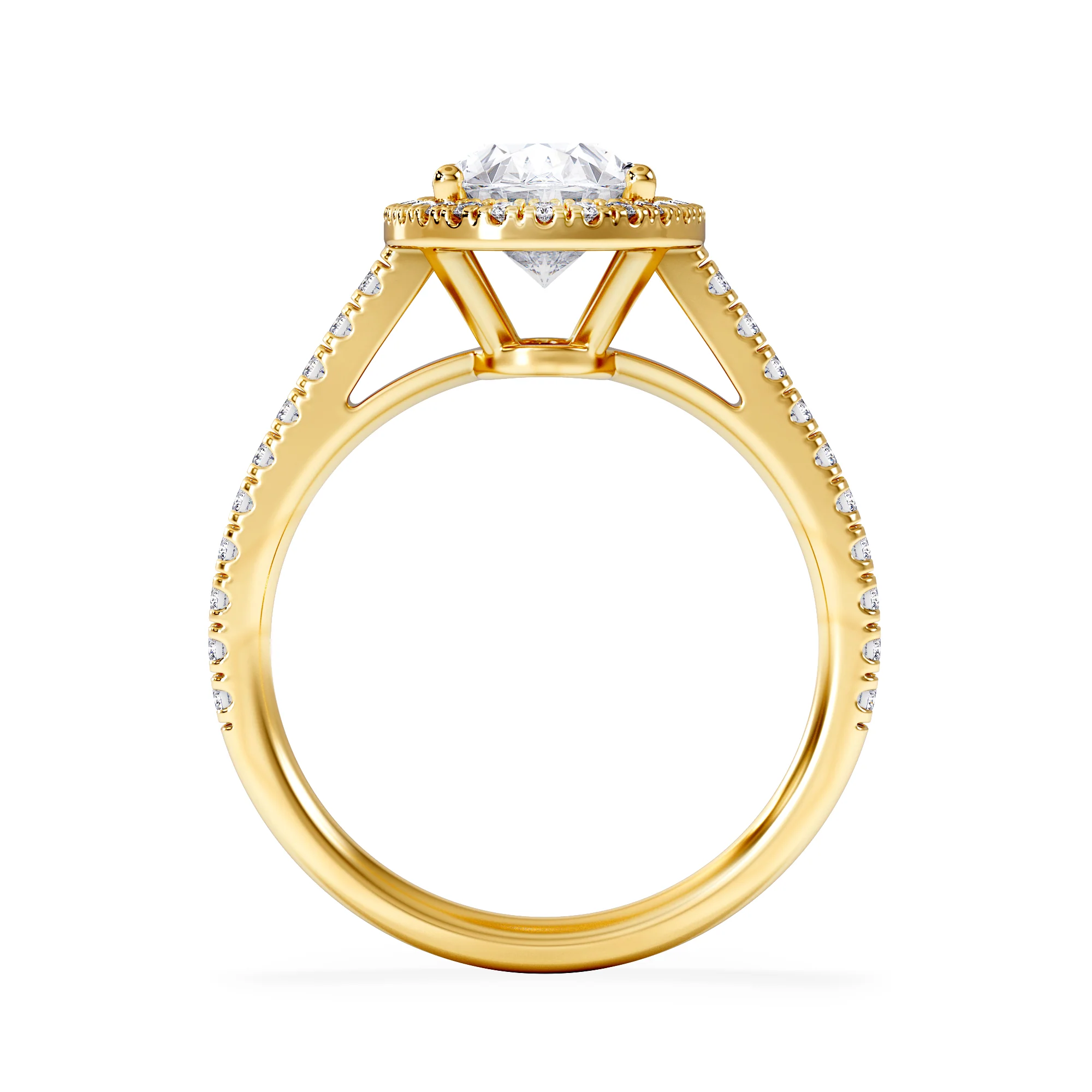 Georgina Lab Oval Diamond Halo Engagement Ring 18K Gold 2.55ct F/VS1 - Image 3
