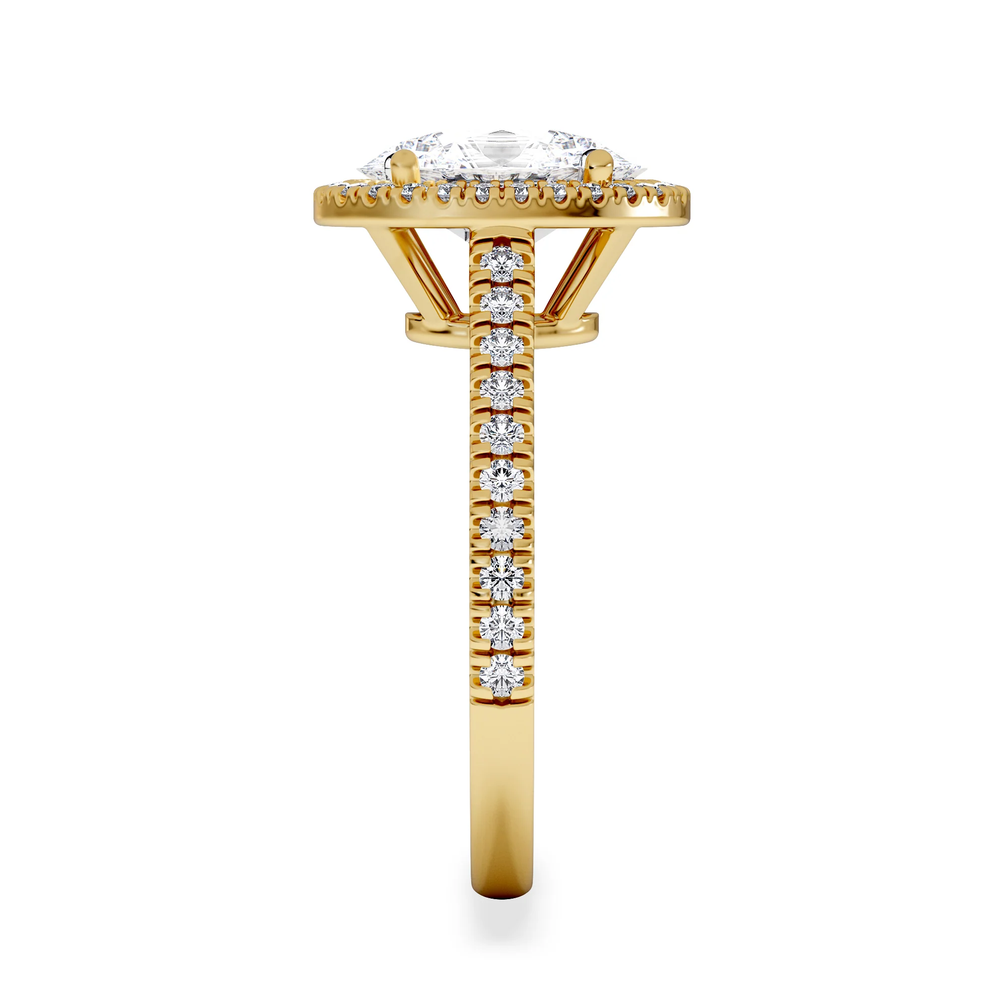 Georgina Lab Oval Diamond Halo Engagement Ring 18K Gold 2.55ct F/VS1 - Image 5