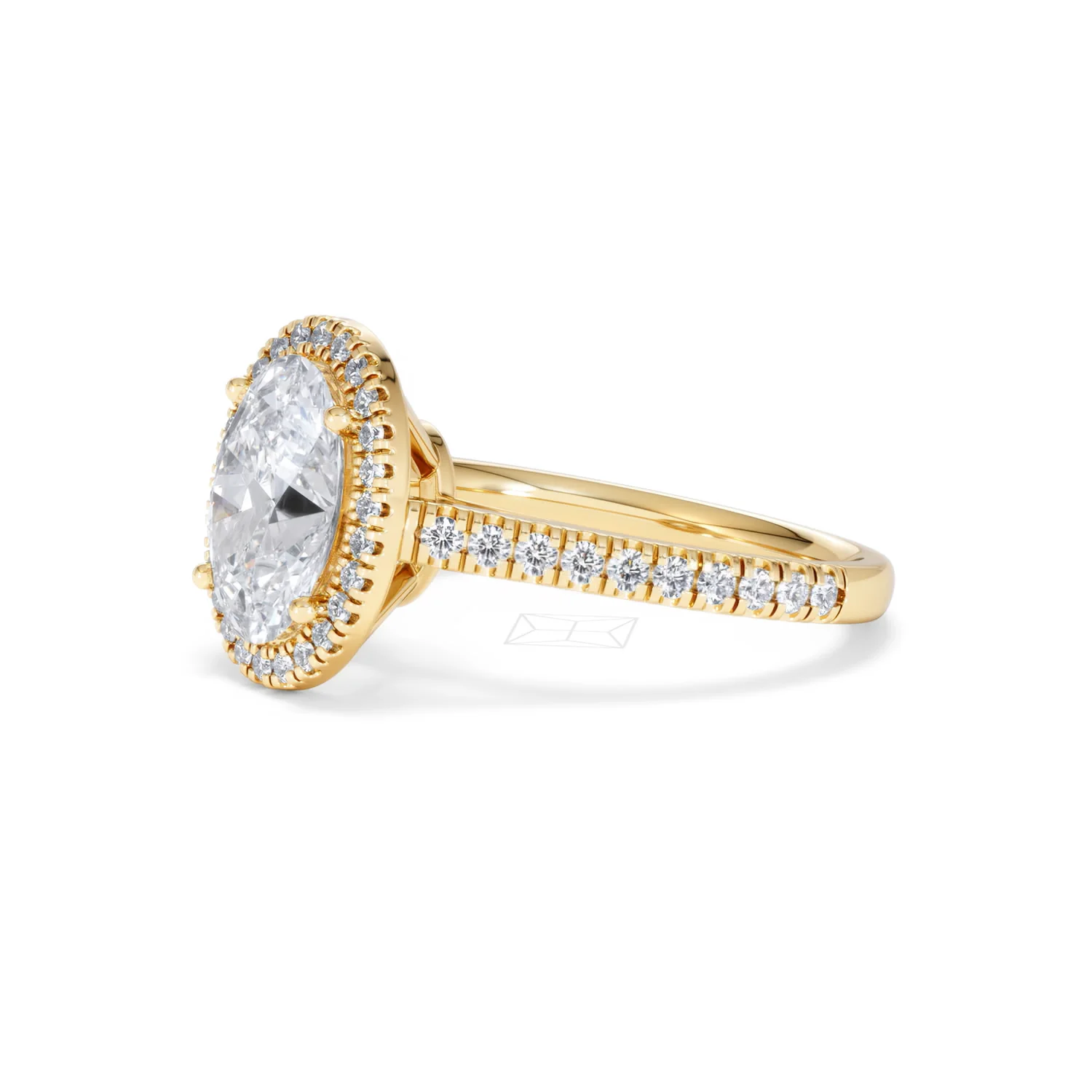Georgina Lab Oval Diamond Halo Engagement Ring 18K Gold 2.55ct F/VS1 - Image 80