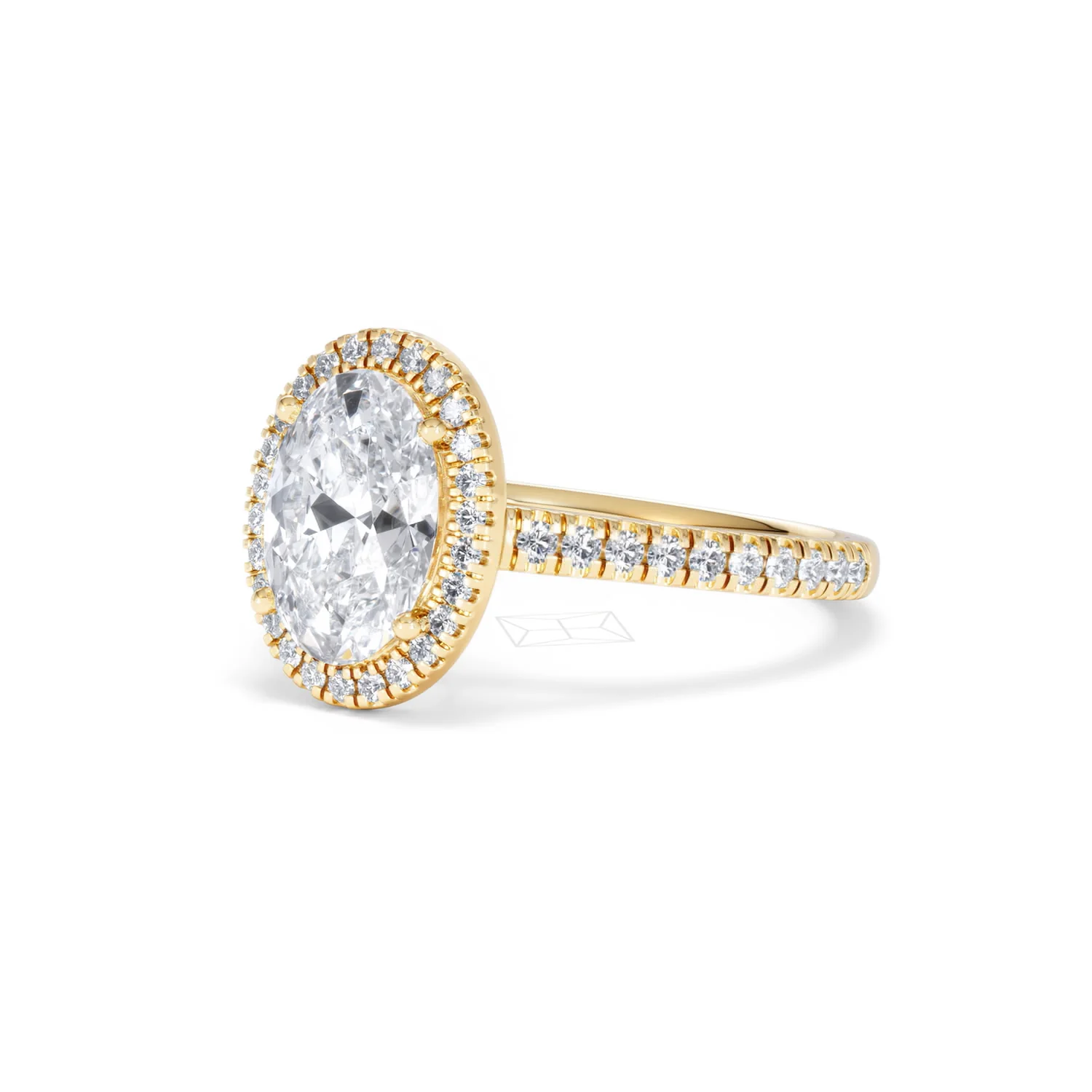 Georgina Lab Oval Diamond Halo Engagement Ring 18K Gold 2.55ct F/VS1 - Image 84