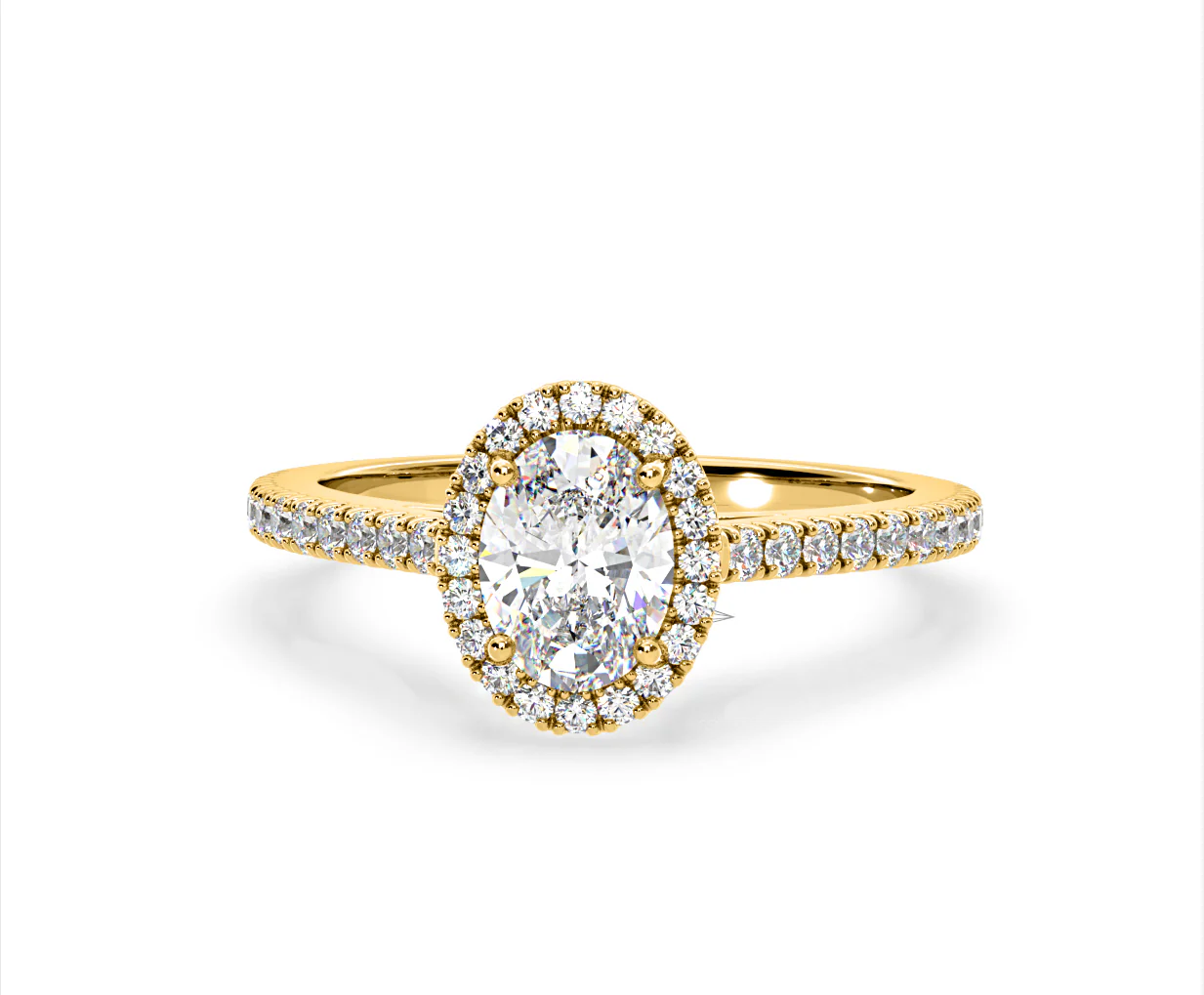 Georgina Lab Oval Diamond Halo Engagement Ring 18K Gold 2.55ct F/VS1 - Image 9