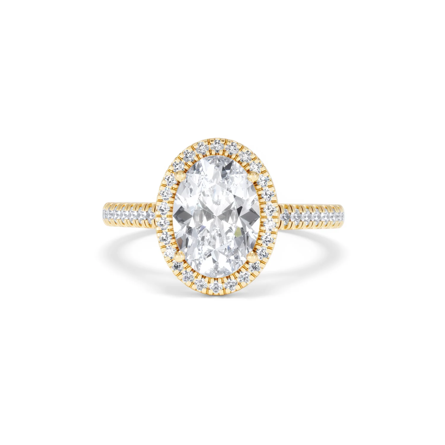 Georgina Lab Oval Diamond Halo Engagement Ring 18K Gold 2.55ct F/VS1 - Image 91