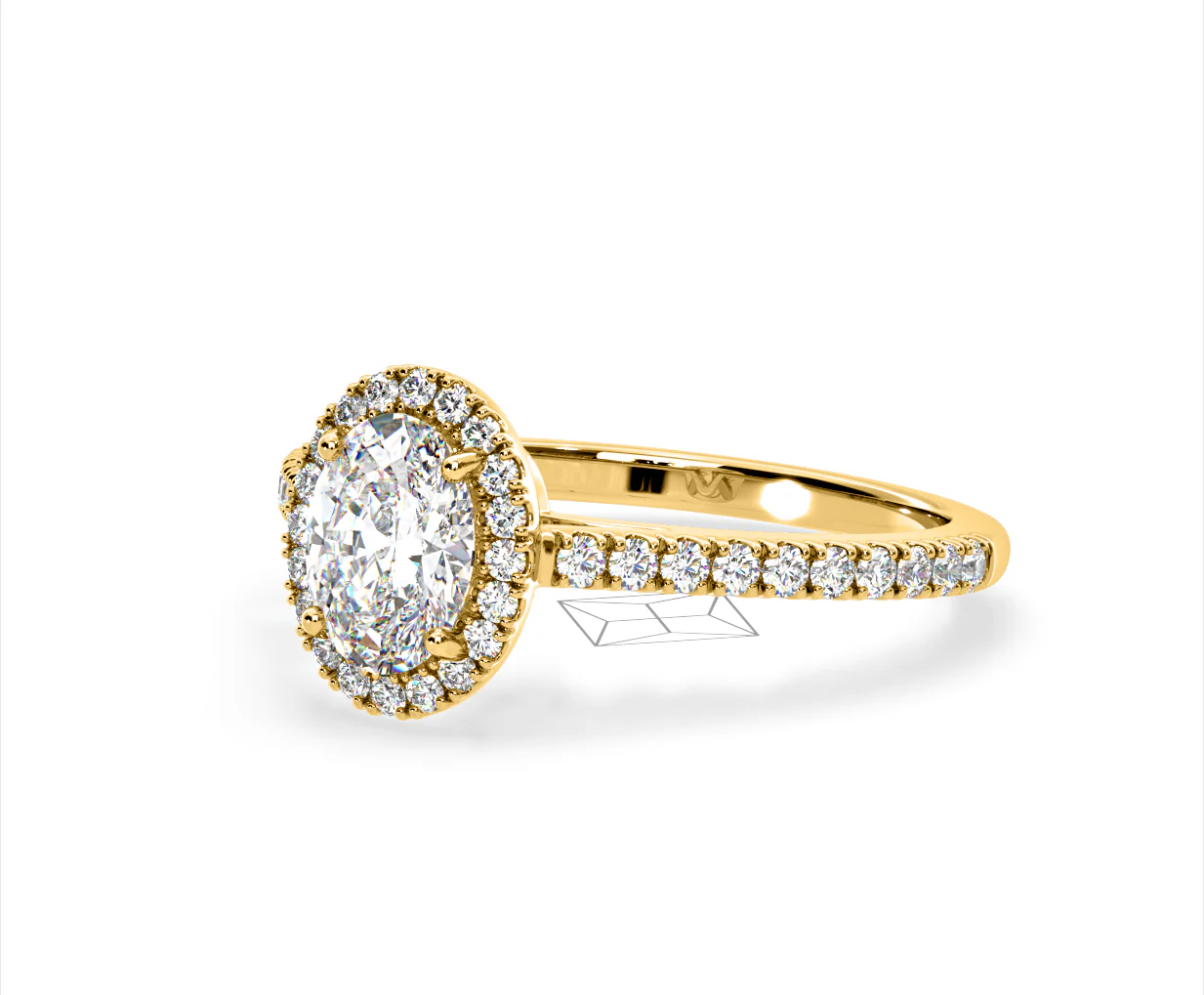 Georgina Lab Oval Diamond Halo Engagement Ring 18K Gold 2.55ct F/VS1 - Image 95