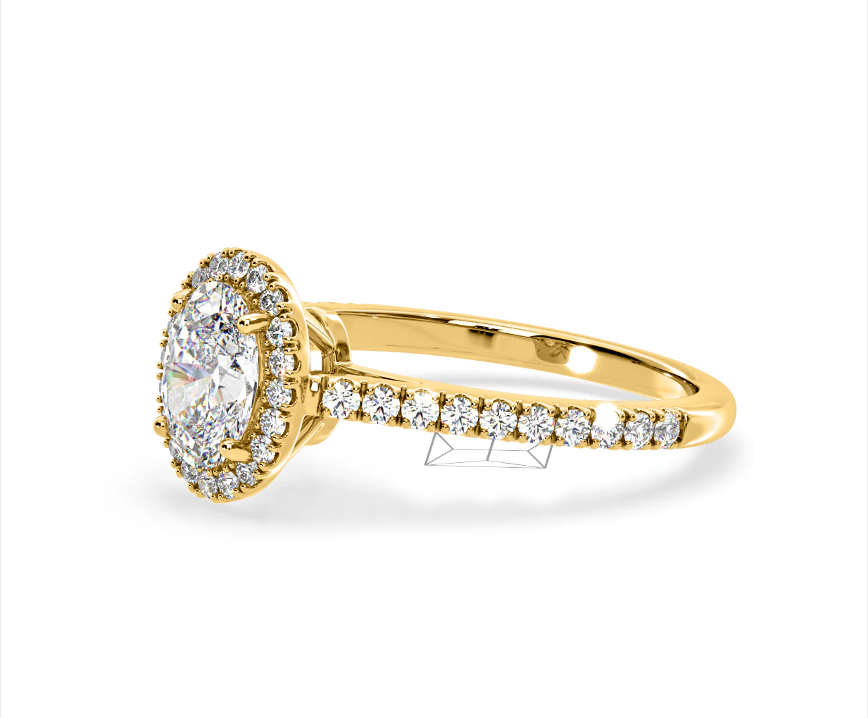 Georgina Lab Oval Diamond Halo Engagement Ring 18K Gold 2.55ct F/VS1 - Image 99