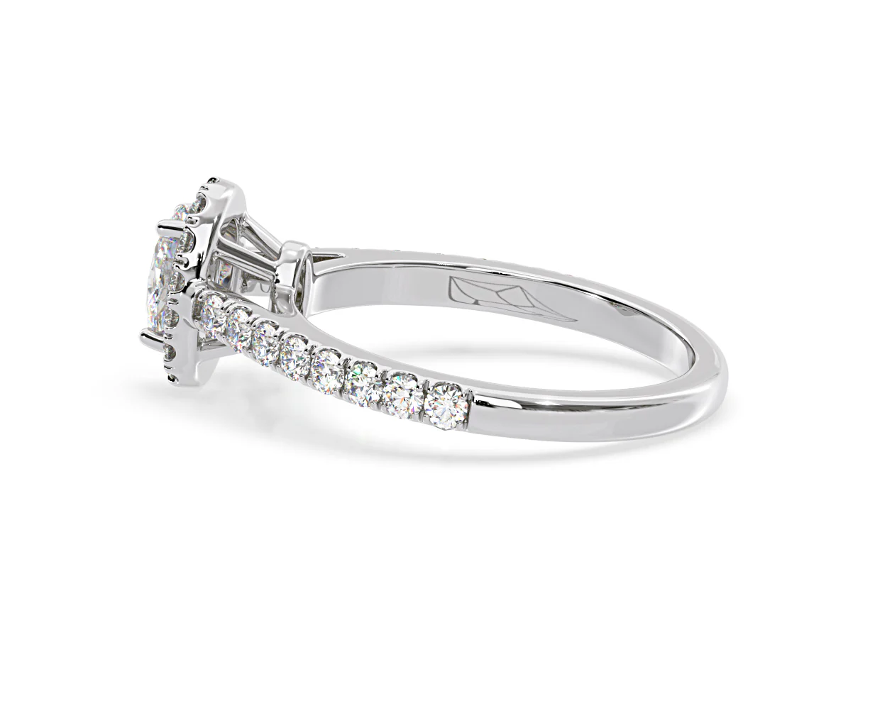 Georgina Lab Oval Diamond Halo Engagement Ring 18K White Gold 1.00ct F/VS1 - Image 113
