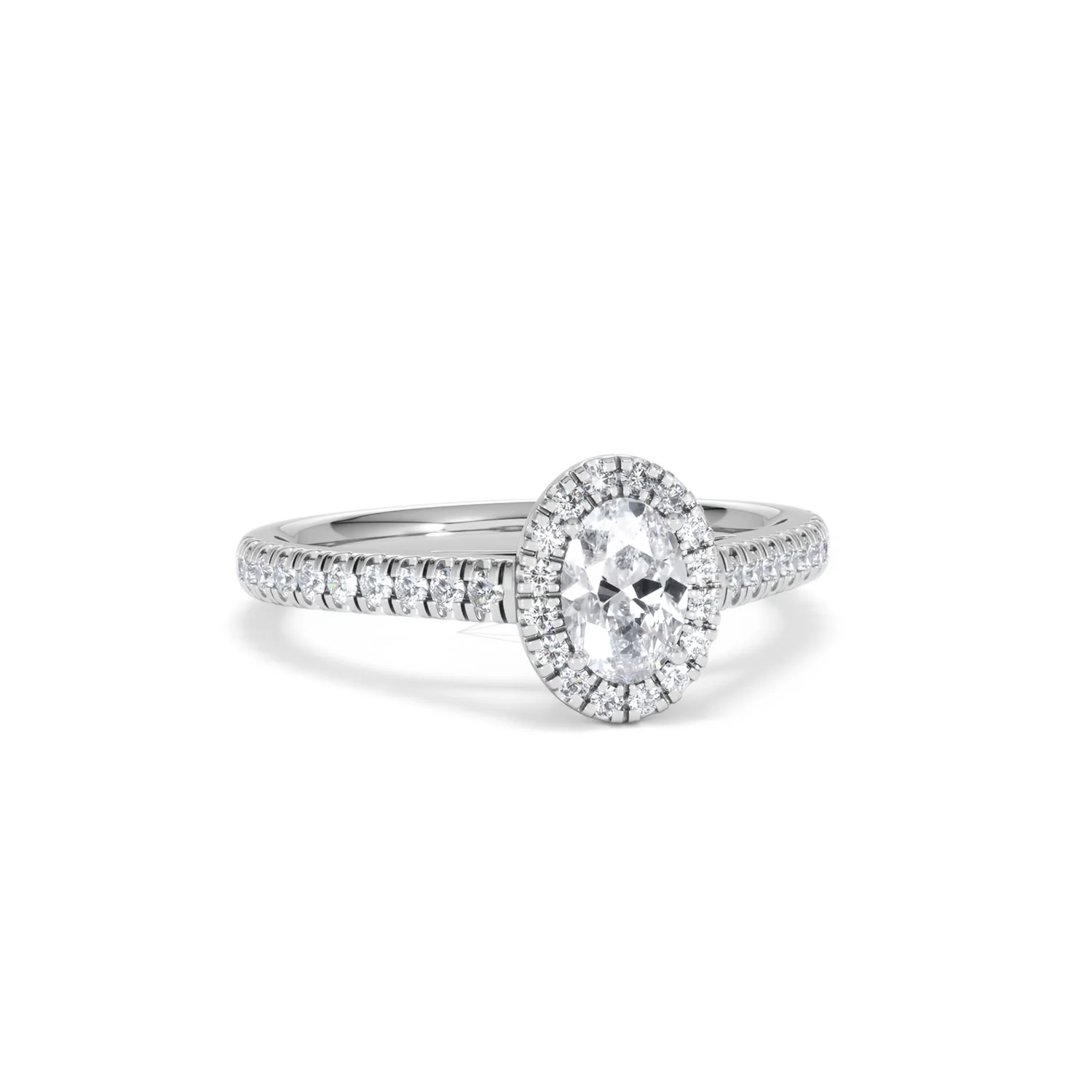 Georgina Lab Oval Diamond Halo Engagement Ring 18K White Gold 1.00ct F/VS1 - Image 13