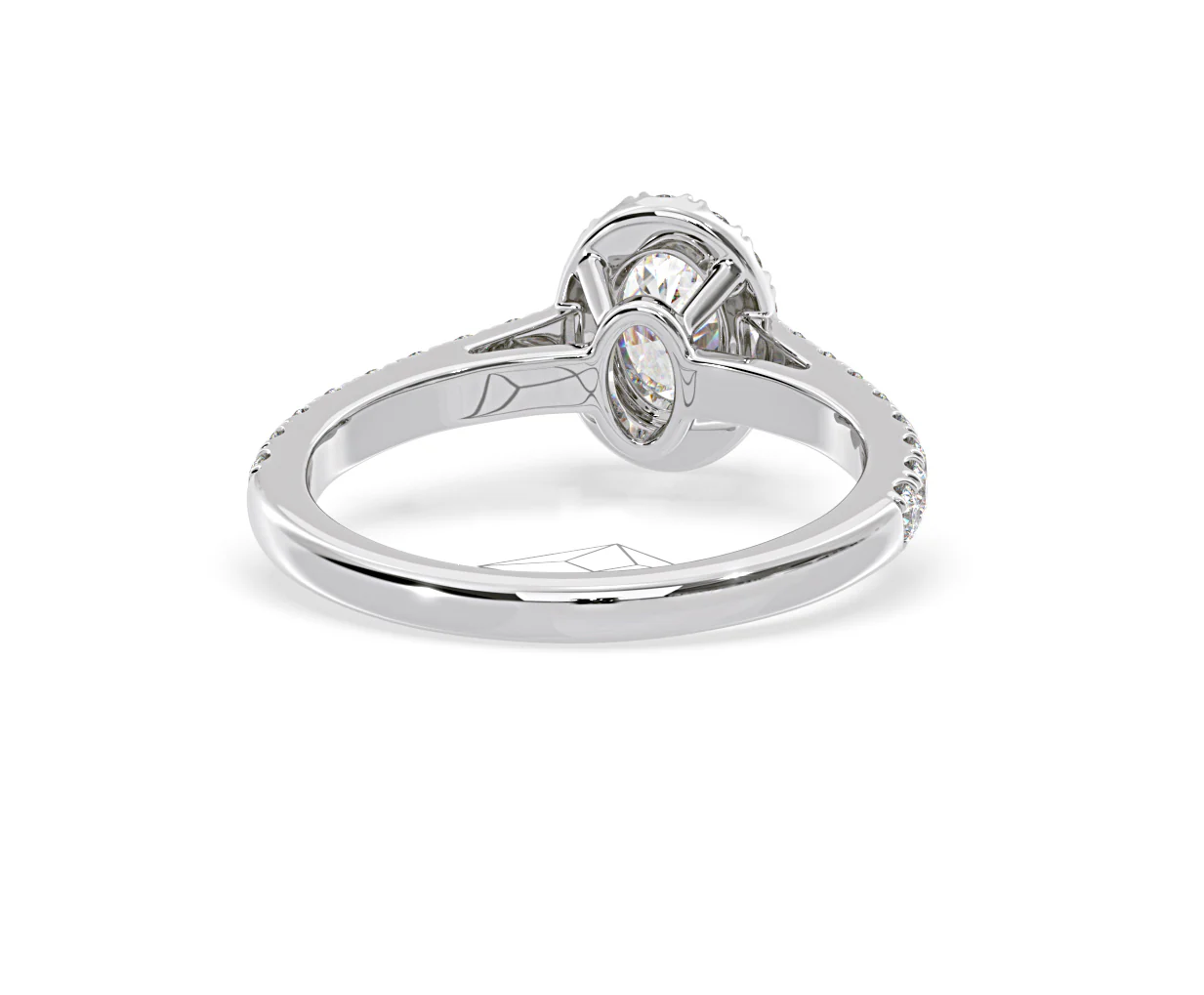 Georgina Lab Oval Diamond Halo Engagement Ring 18K White Gold 1.00ct F/VS1 - Image 132