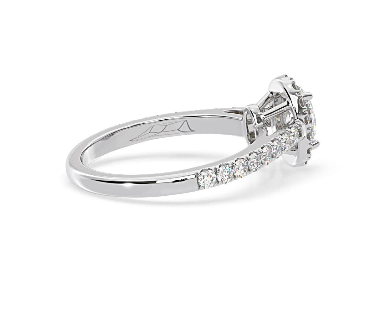 Georgina Lab Oval Diamond Halo Engagement Ring 18K White Gold 1.00ct F/VS1 - Image 144