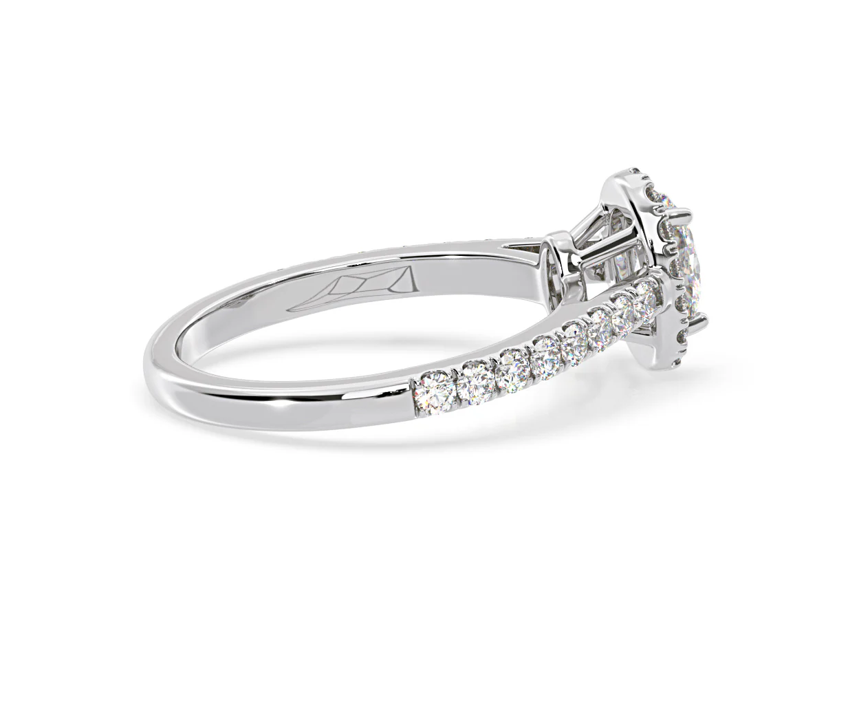 Georgina Lab Oval Diamond Halo Engagement Ring 18K White Gold 1.00ct F/VS1 - Image 145